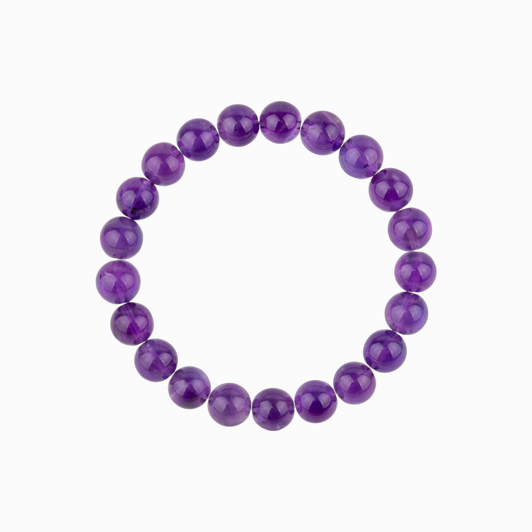 Bracelet en Améthyste naturelle - Qualité AAA (boules 8mm)