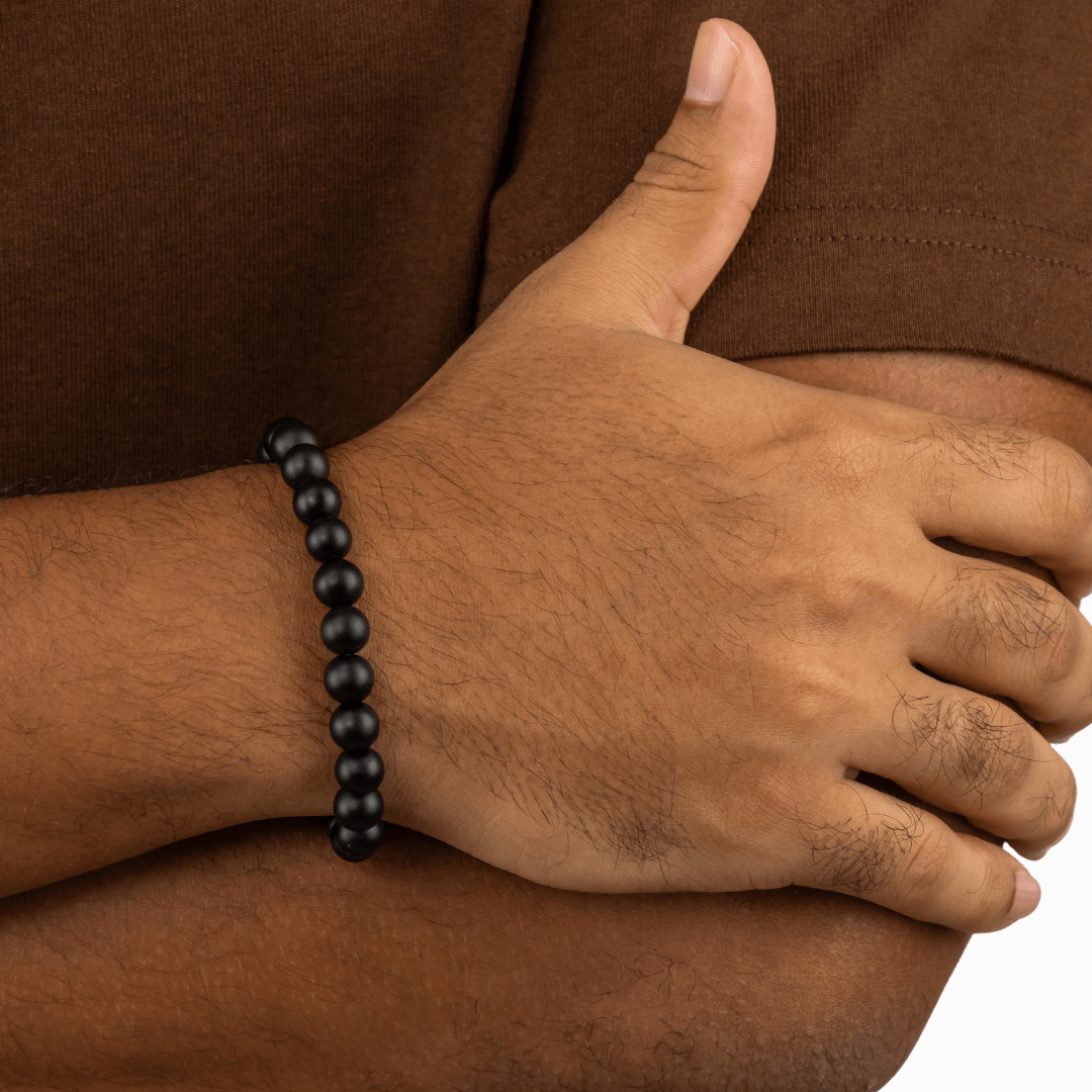 Bracelet en Onyx Mat naturel - Qualité A (boules 8mm)