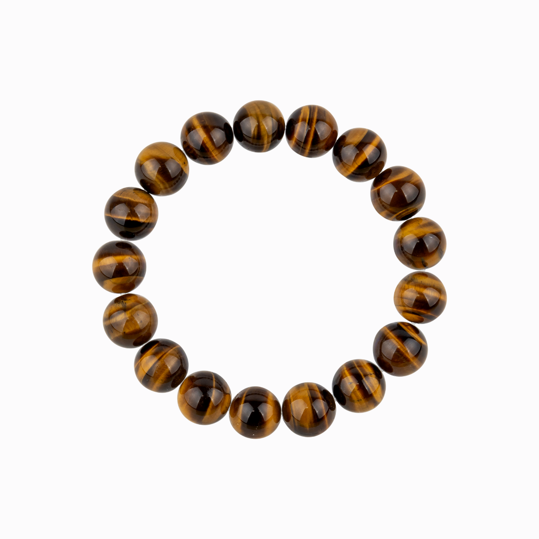 Bracelet en Œil de Tigre naturel - Qualité AAA (boules 10mm)