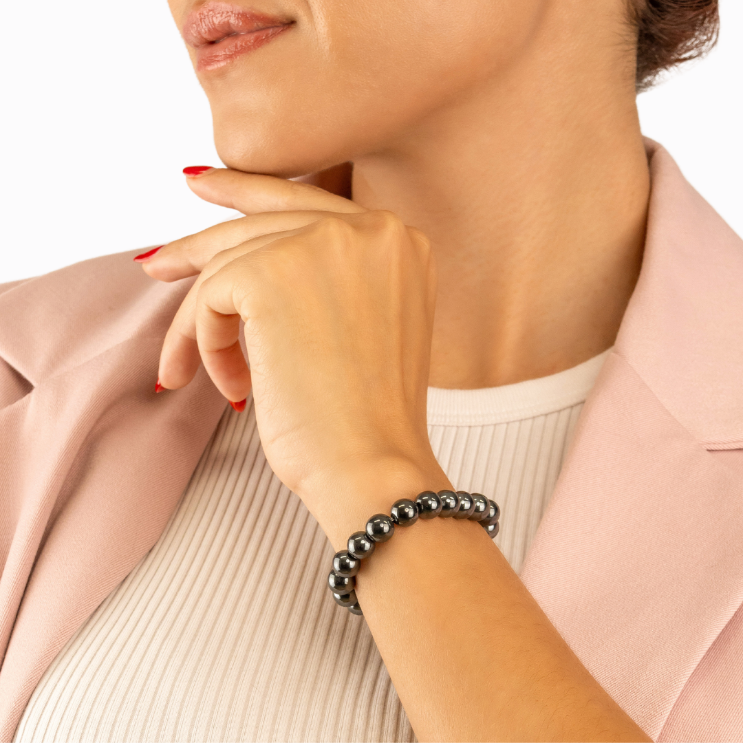 Bracelet en Hématite naturelle - Qualité A (boules 8mm)