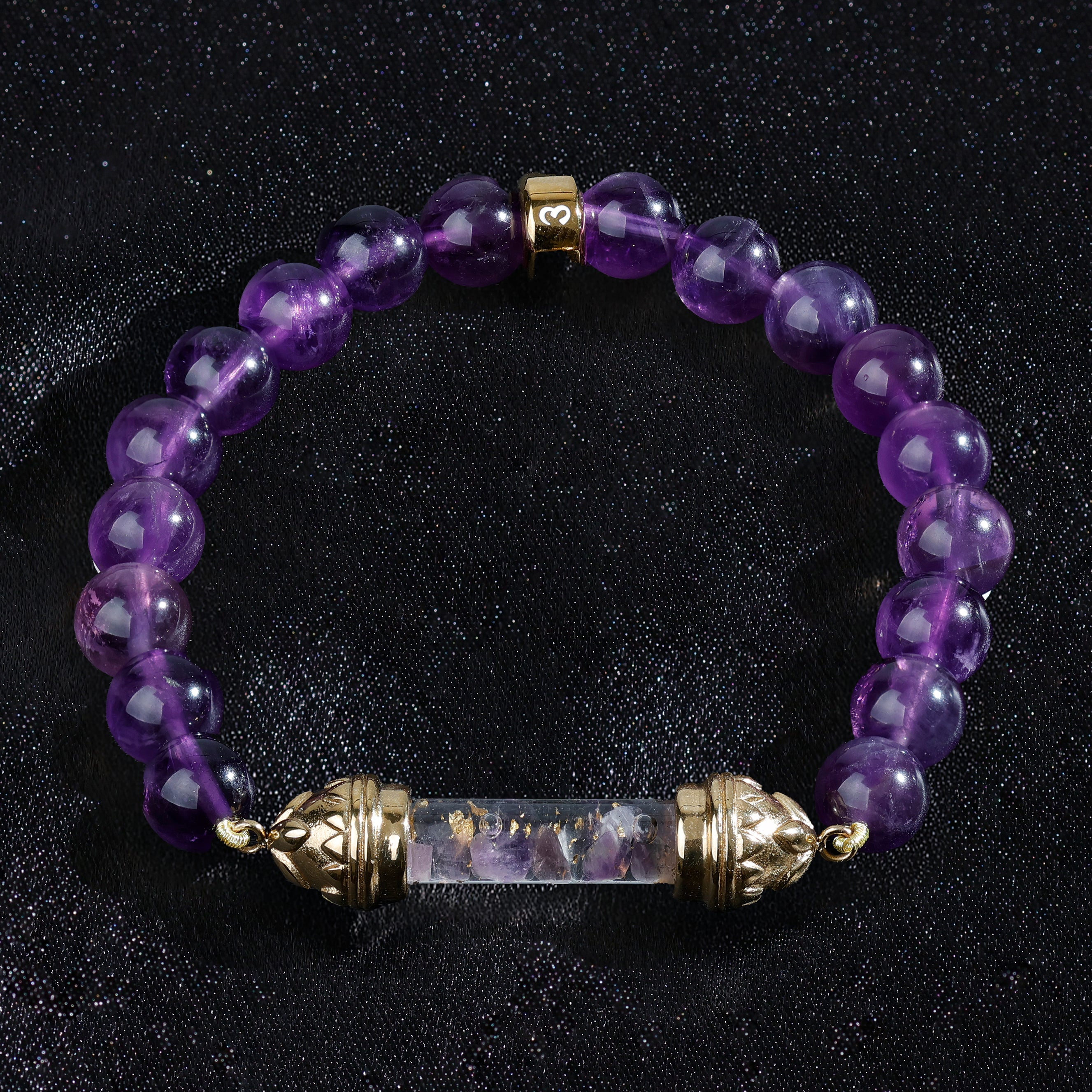 Bracelet en Améthyste et Amulette Sacrée en Améthyste AAA – Calme Spirituel & Clarté