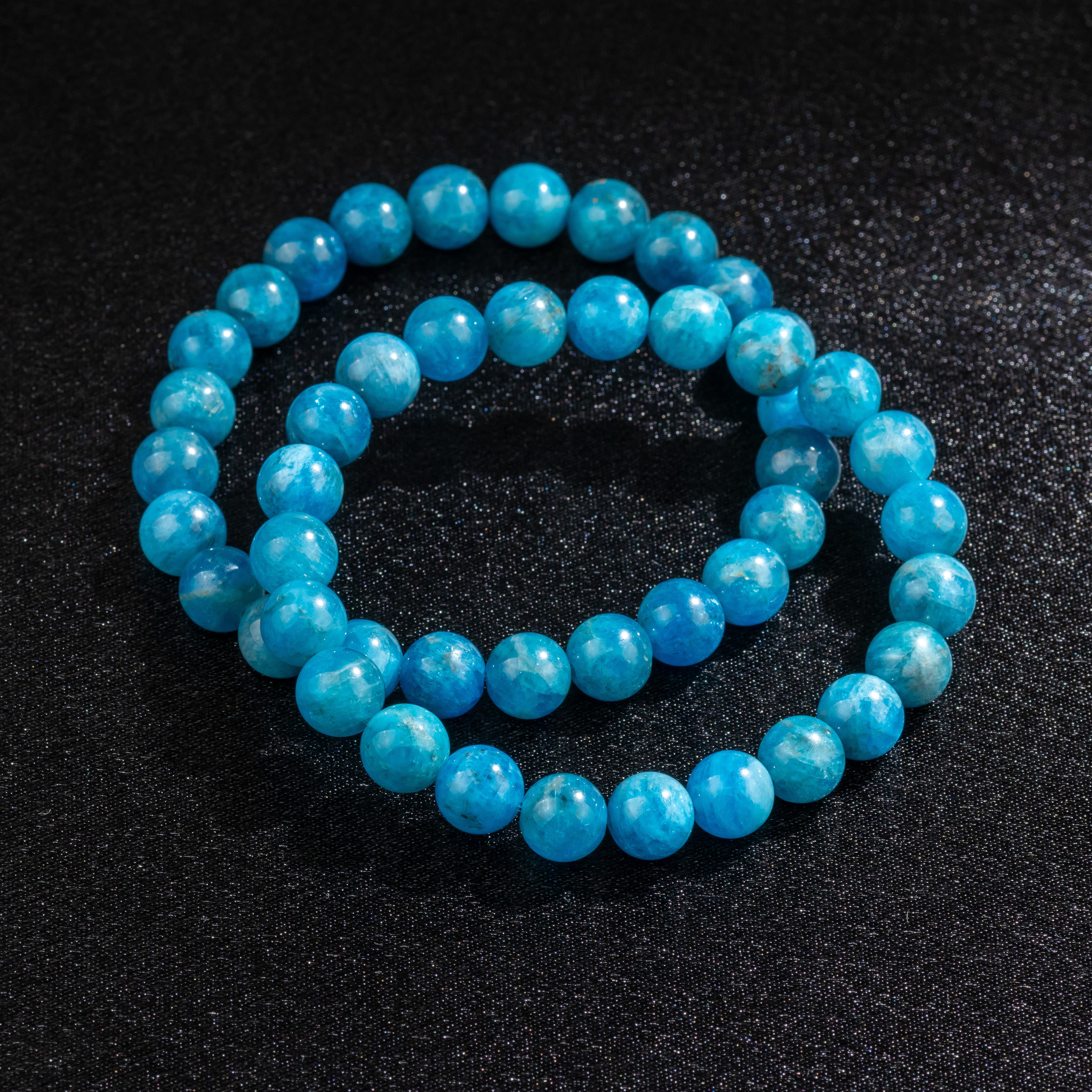 Bracelet en Apatite naturelle - Qualité A (boules 8mm)