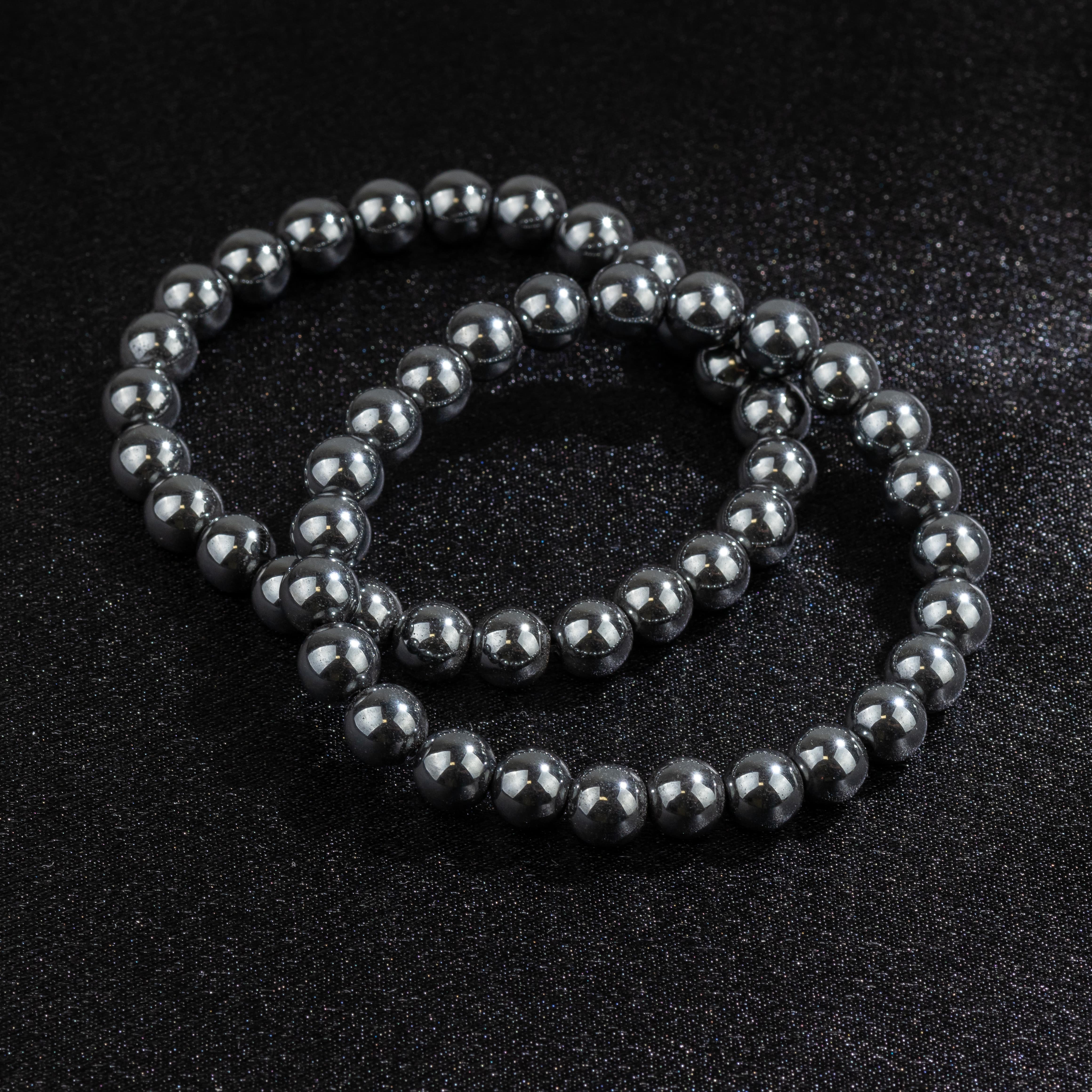 Bracelet en Hématite naturelle - Qualité A (boules 8mm)