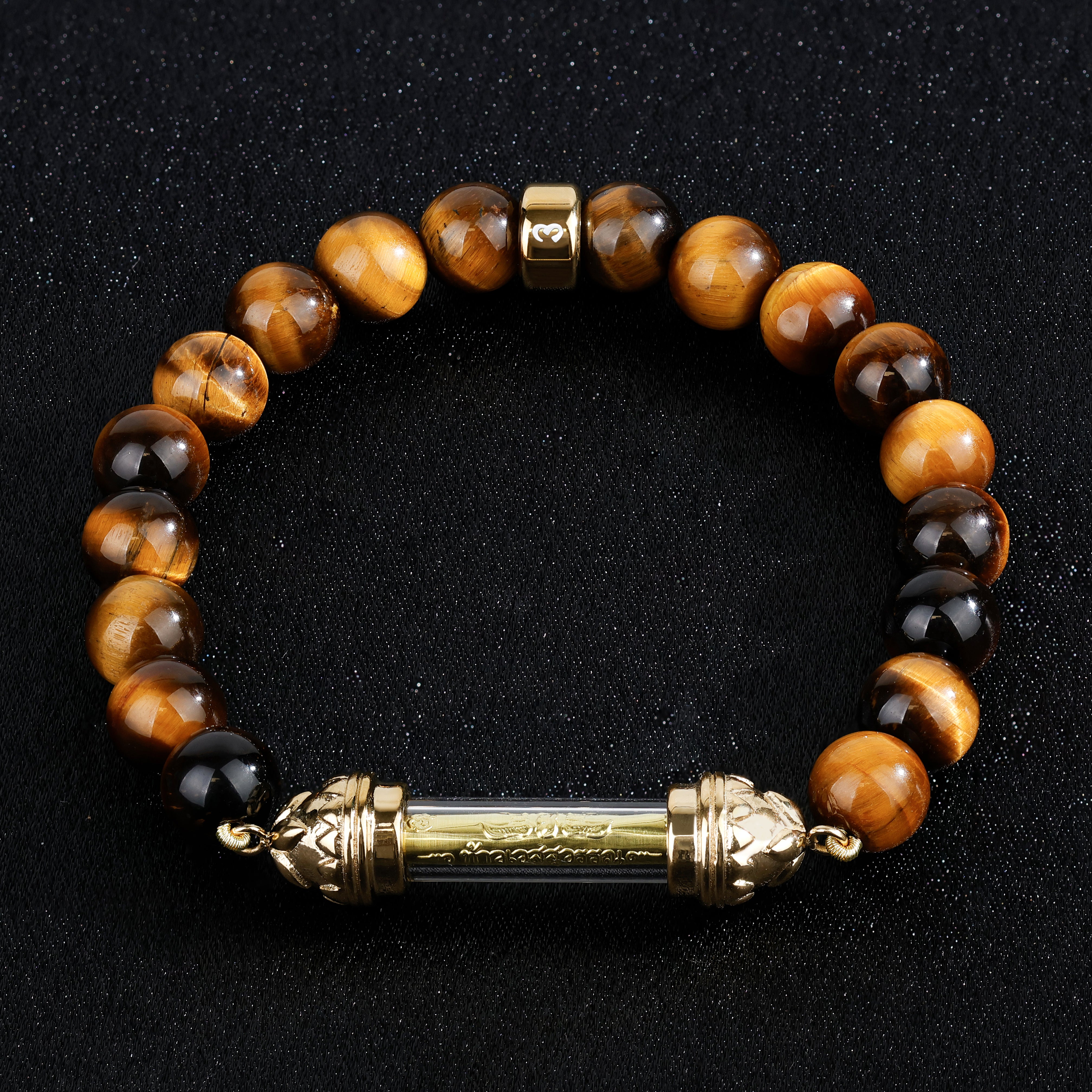 Tiger Eye Bracelet and Sacred Takrut Amulet - Protection and Luck