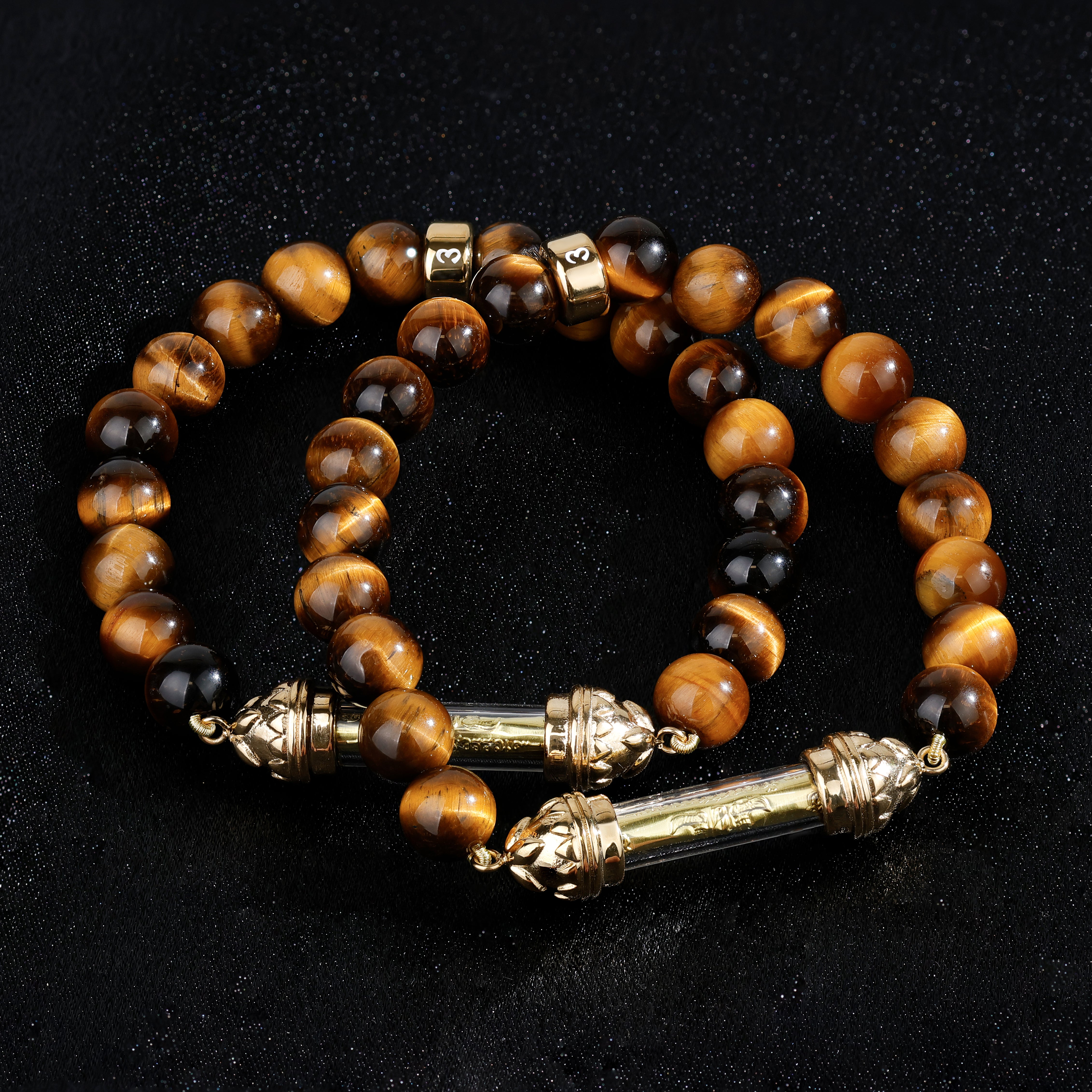 Tiger Eye Bracelet and Sacred Takrut Amulet - Protection and Luck