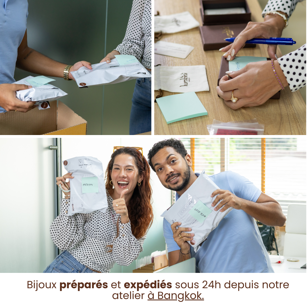 Bracelet en Œil de tigre et Amulette Sacrée Takrut en Or - Attirer la chance