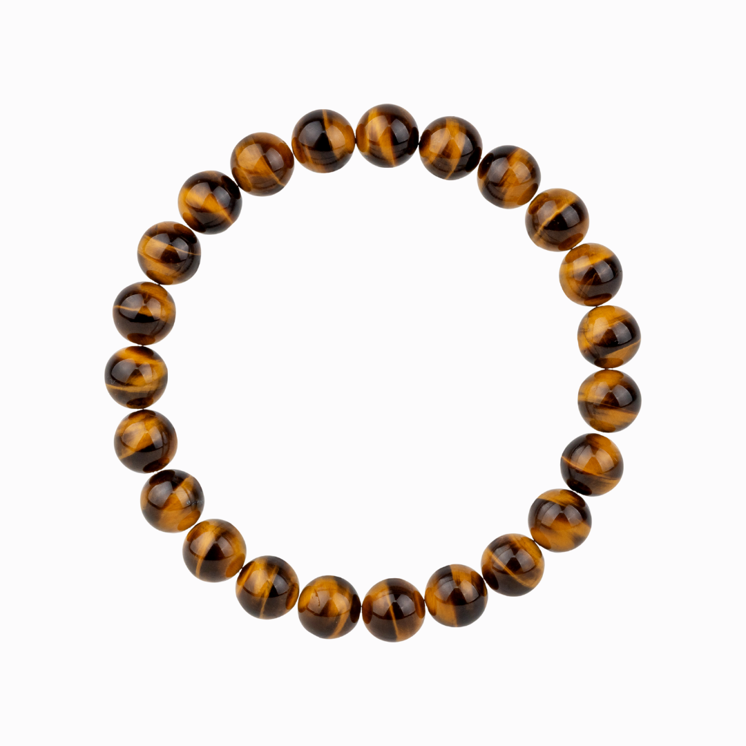 Bracelet en Œil de Tigre naturel - Qualité AAA (boules 8mm)