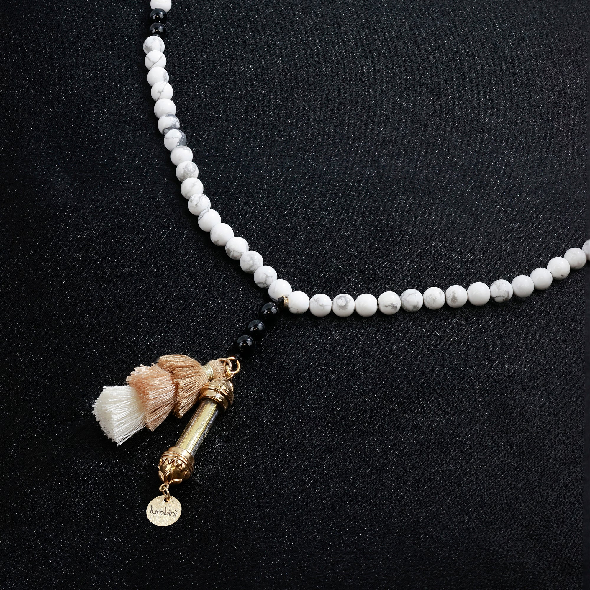 Mala Howlite & Tourmaline Noire – Paix Intérieure et Protection