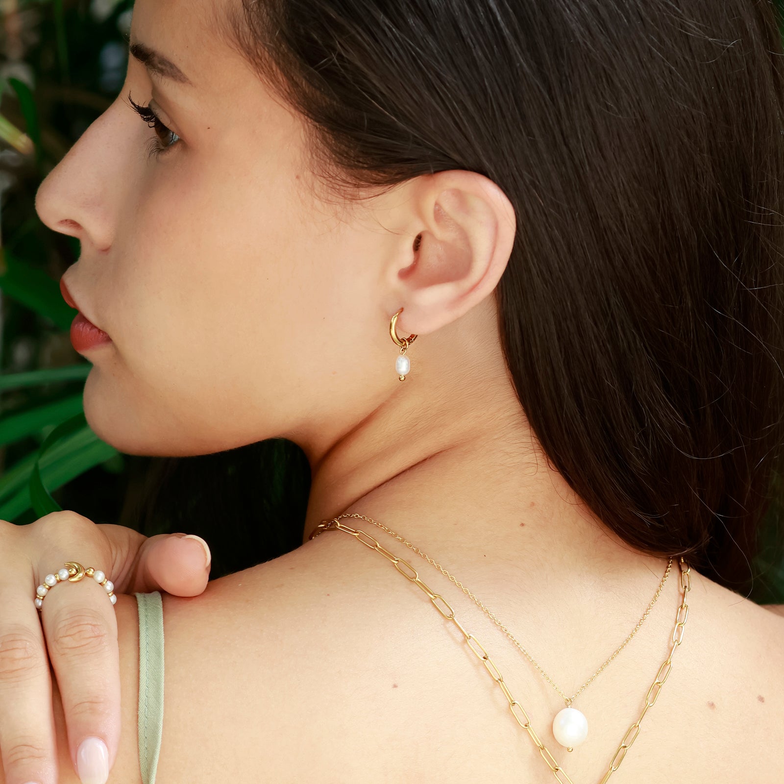 Créoles Perla Move – Perles naturelles mobiles & dorure 18K