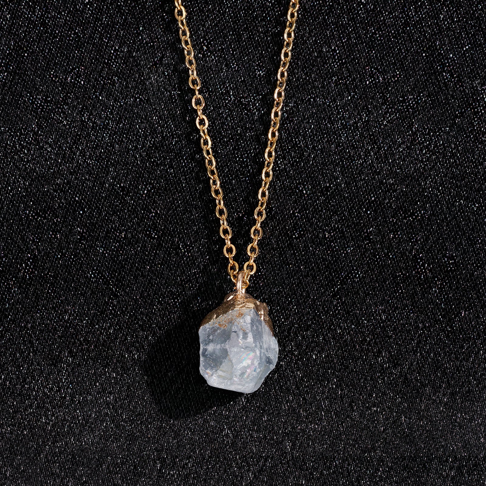 Collier en Aigue-marine naturelle - Mars (pierre brute)