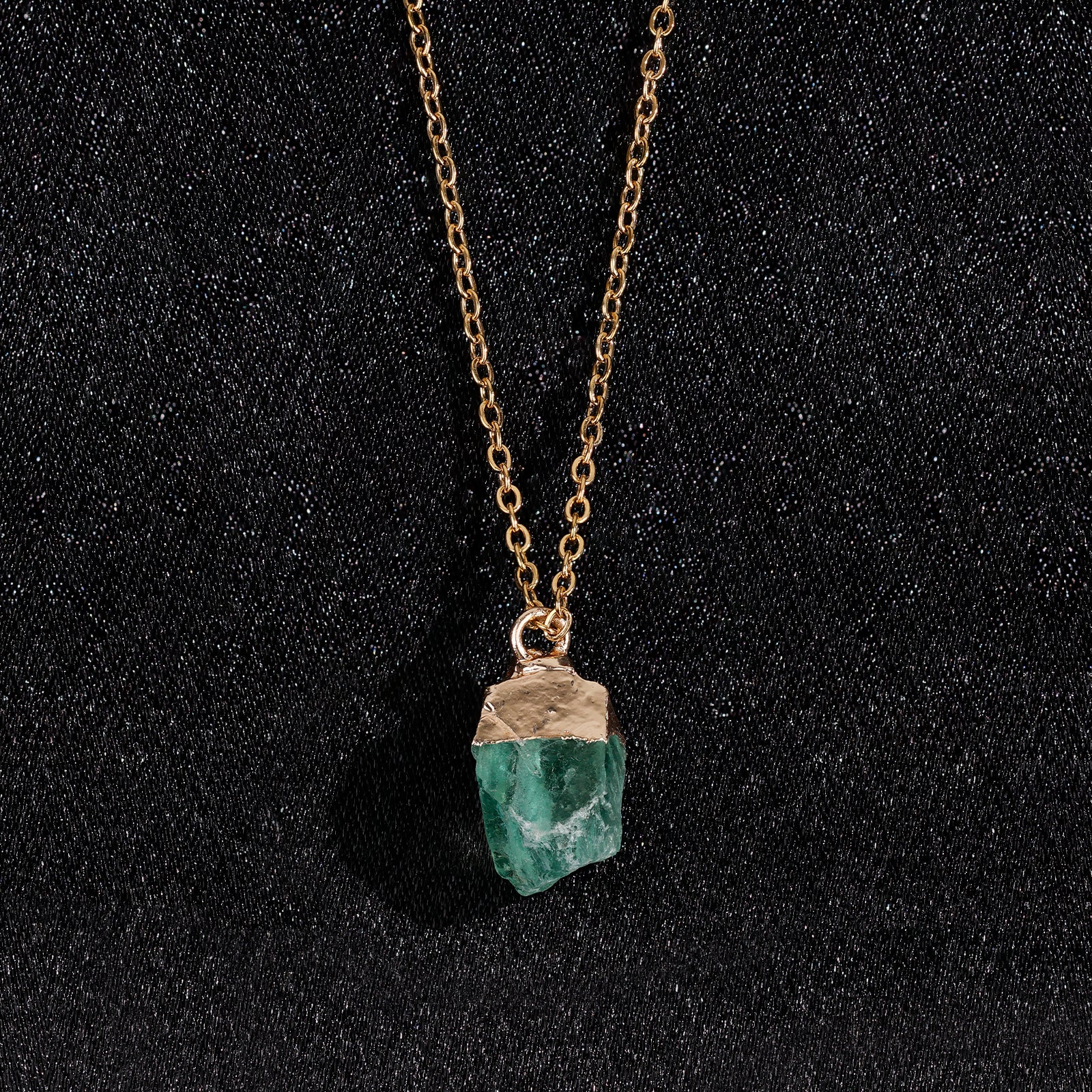 Collier en Péridot naturelle - Août (pierre brute)