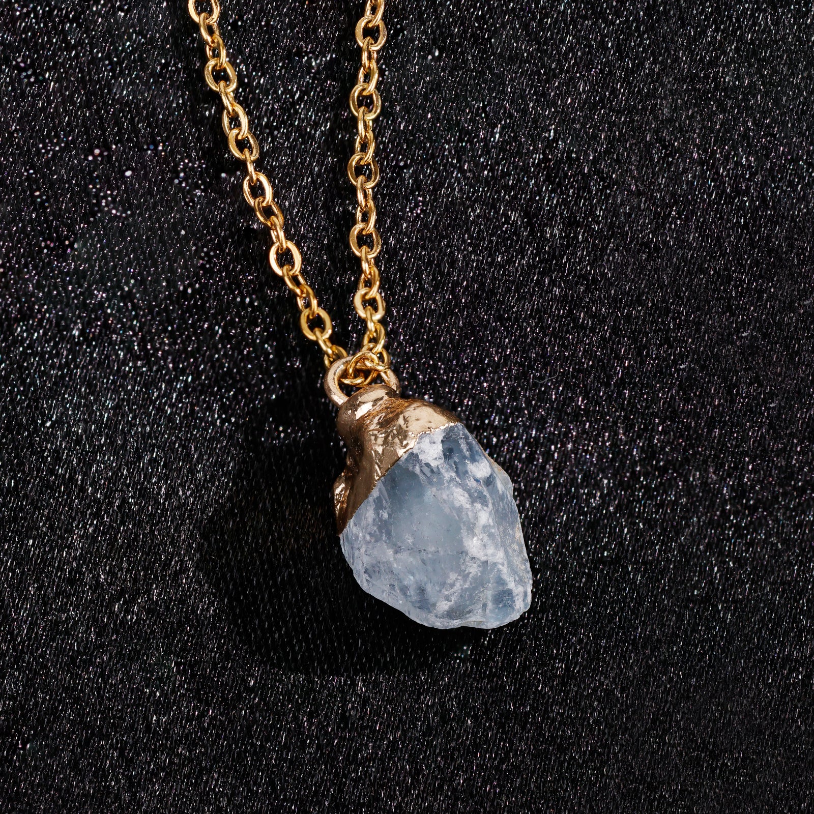 Collier en Aigue-marine naturelle - Mars (pierre brute)