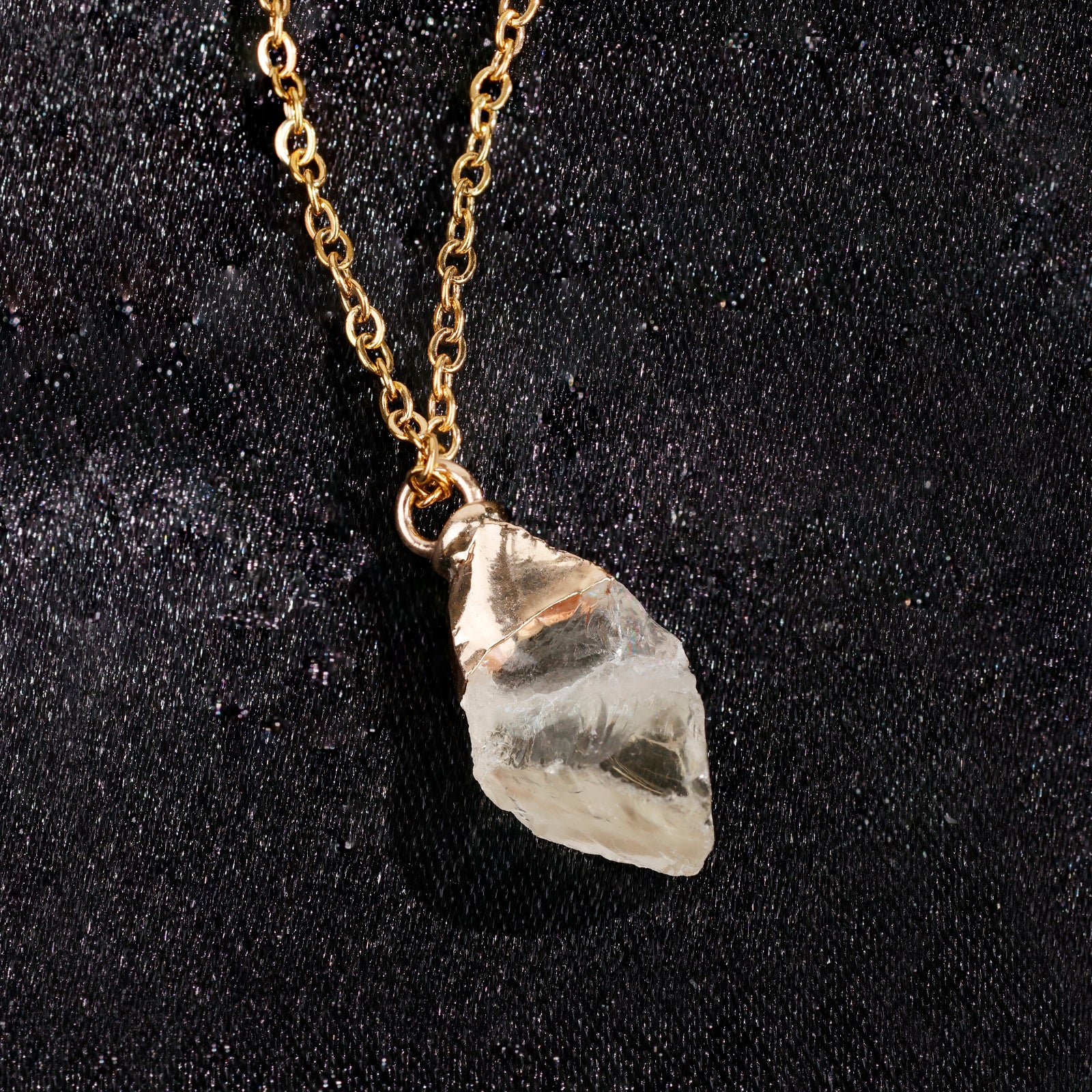Collier en Citrine naturel - Novembre (pierre brute)