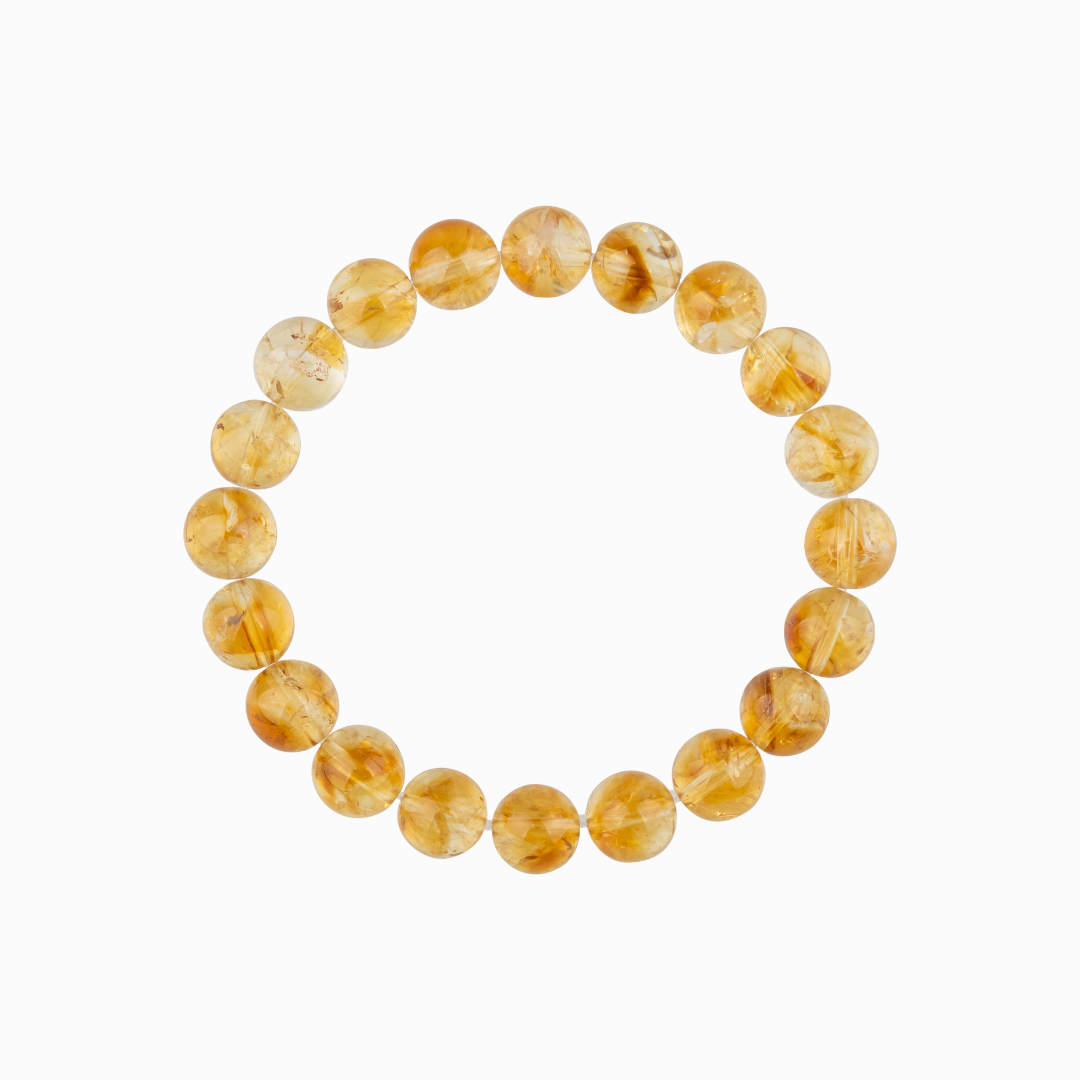 Bracelet Homme en Citrine naturelle qualité A (boules 8mm)