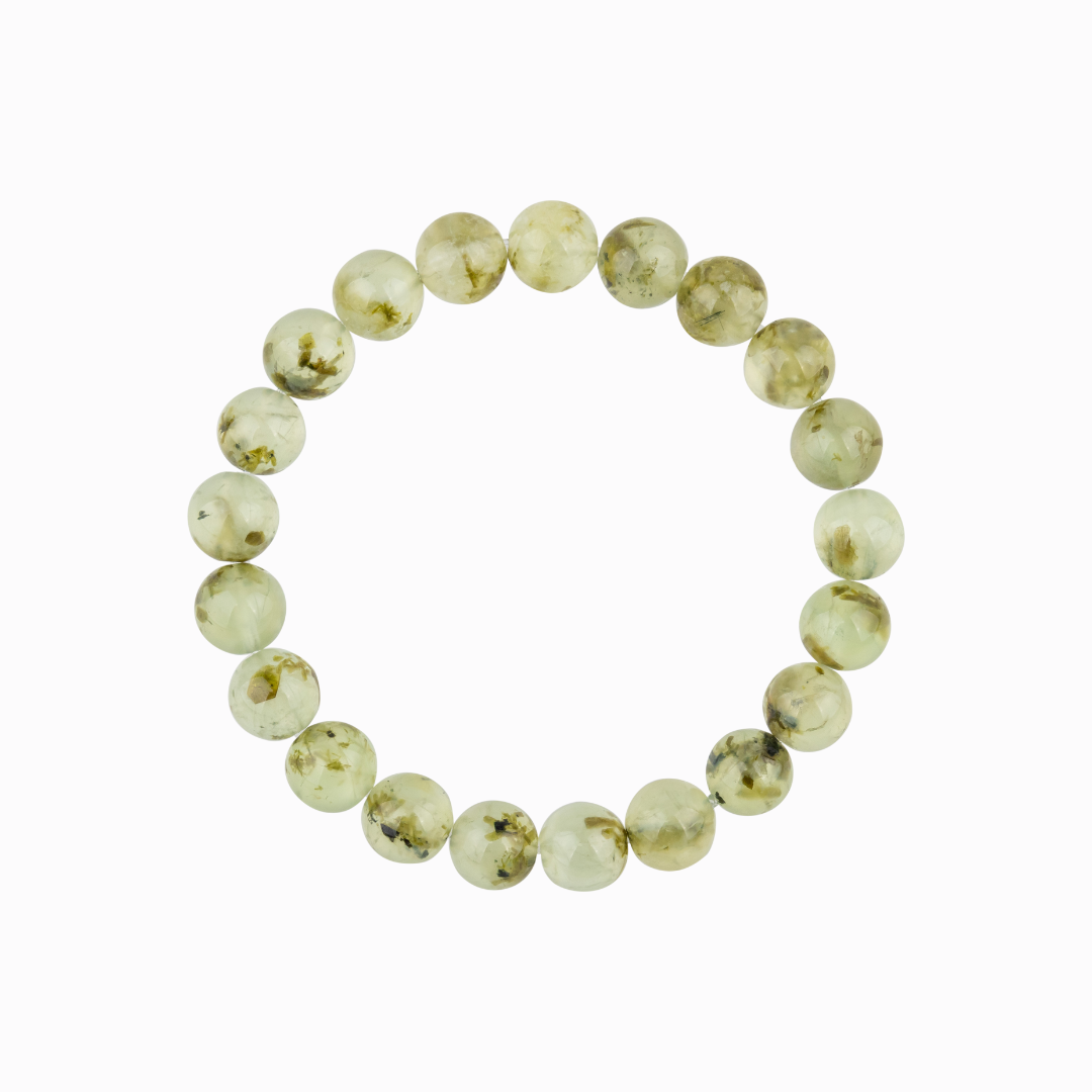 Bracelet Homme en Prehnite naturelle qualité A (boules 8mm)