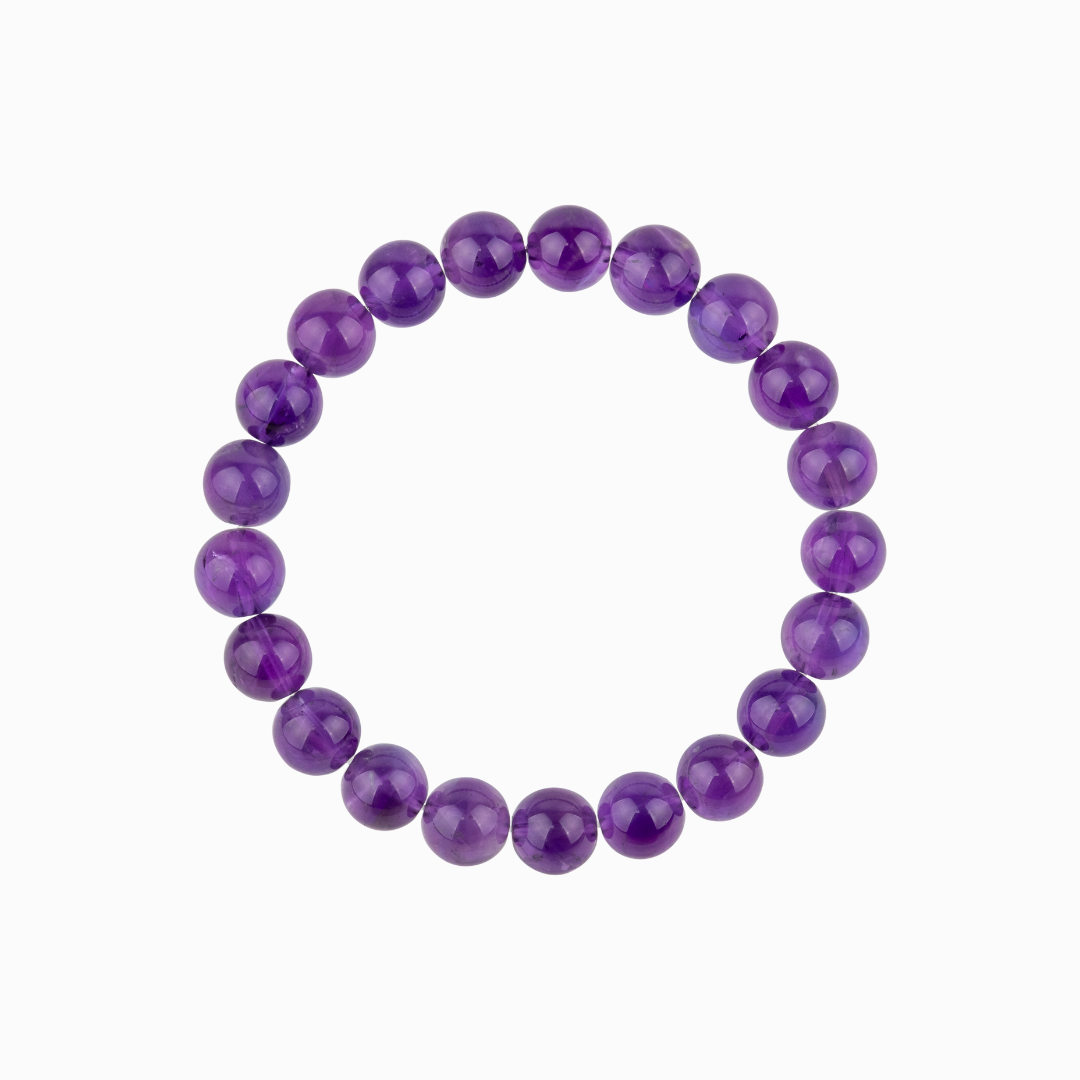 Bracelet Femme en Améthyste naturelle qualité AAA (boules 8mm)