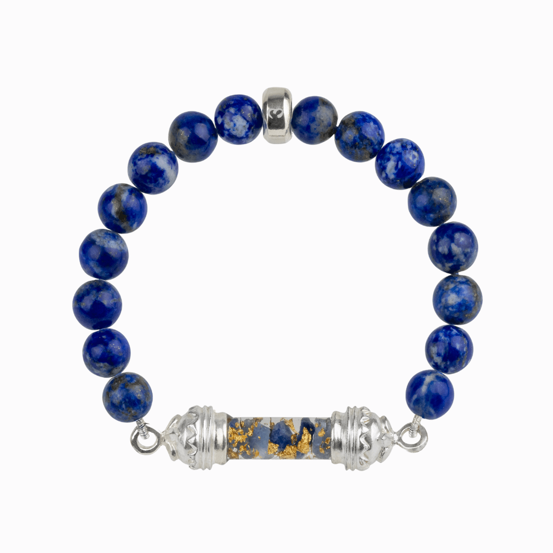 Lapis-Lazuli bracelet with sacred Sapphire amulet 