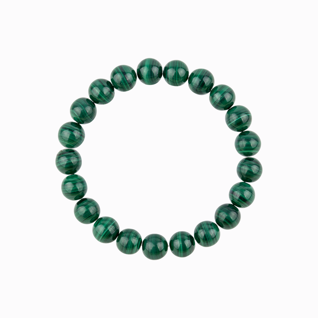 Bracelet Homme en Malachite naturelle qualité A (boules 8mm)