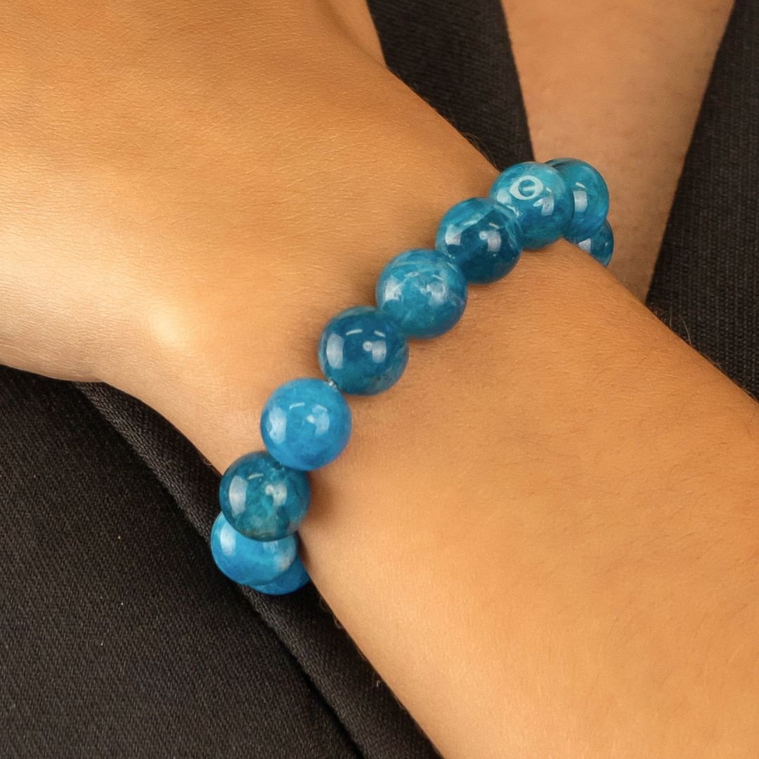 Bracelet en Apatite naturelle - Qualité A (boules 10mm)