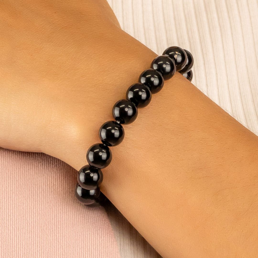 Bracelet en Onyx naturel - Qualité A (boules 8mm) - OFFERT À PARTIR DE 130€ DE COMMANDE