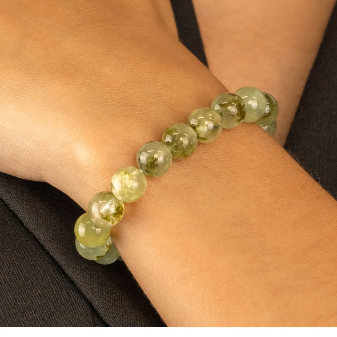 Bracelet en Prehnite naturelle - Qualité A (boules 8mm)