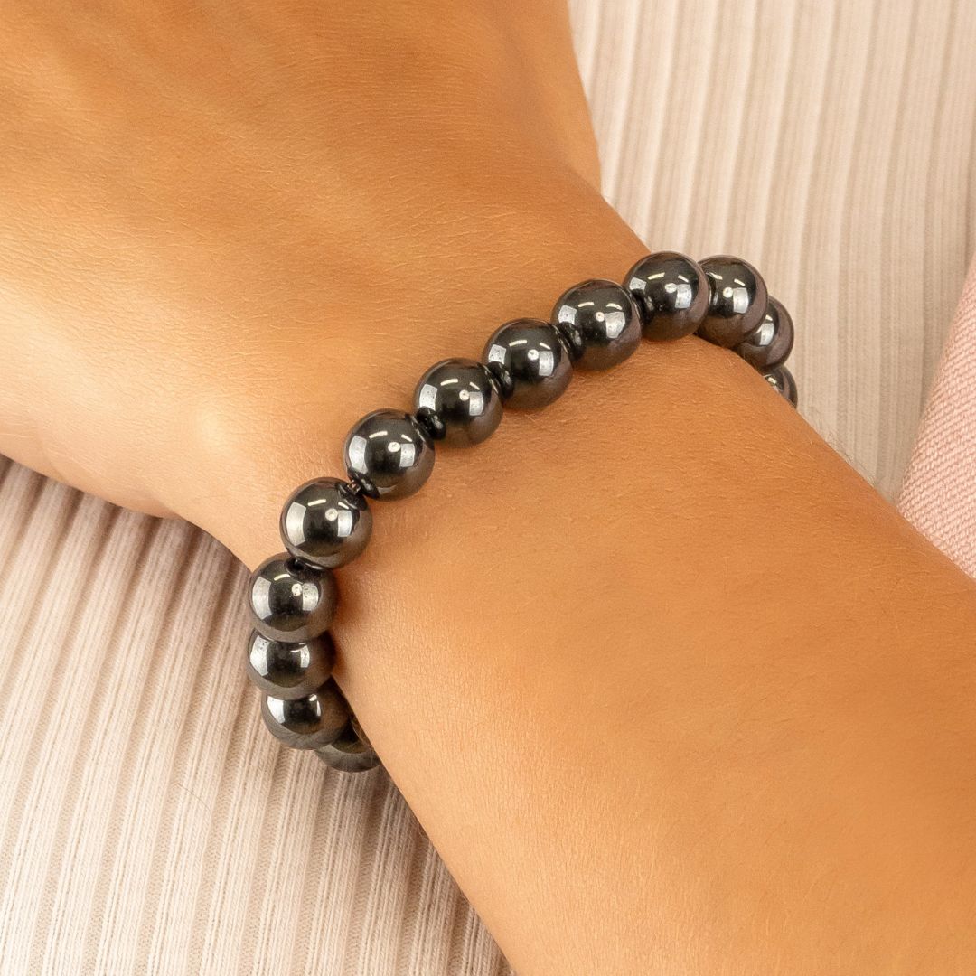 Bracelet en Hématite naturelle - Qualité A (boules 8mm)