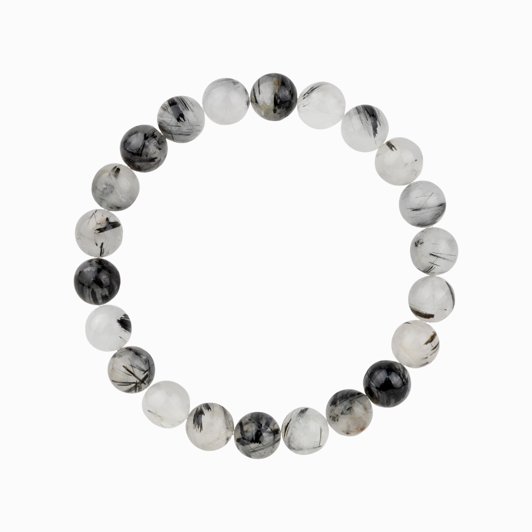 Bracelet Homme en Quartz Rutile naturel qualité A (boules 8mm)