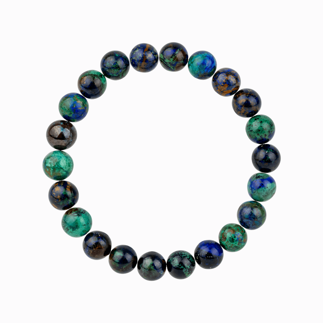 Bracelet Homme en Azurite Malachite naturelle qualité AAA (boules 8mm)