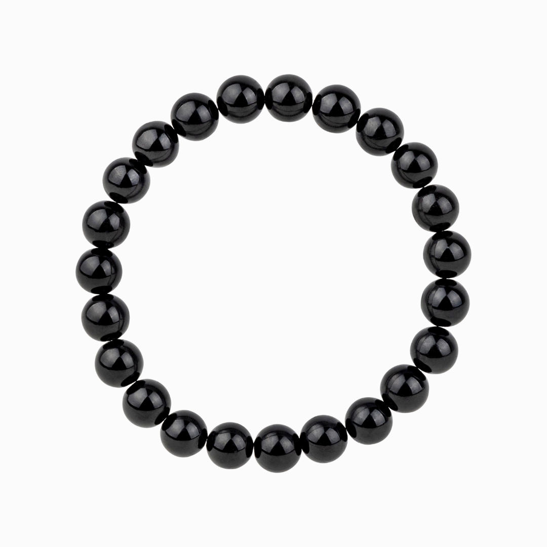 Bracelet Homme en Tourmaline Noire naturelle qualité AAA (boules 8mm)