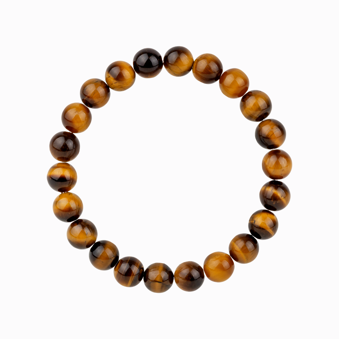 Bracelet Homme en Œil de Tigre naturel Qualité A (boules 8mm)