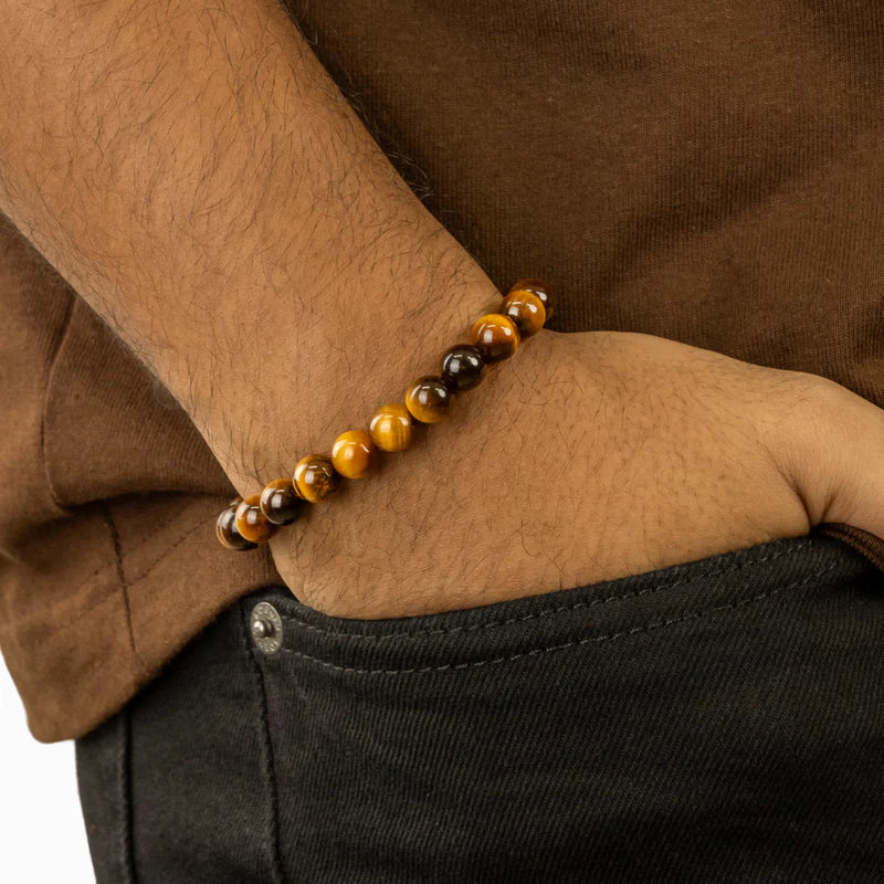 Tiger Eye Bracelet and Sacred Takrut Amulet - Protection and Luck 