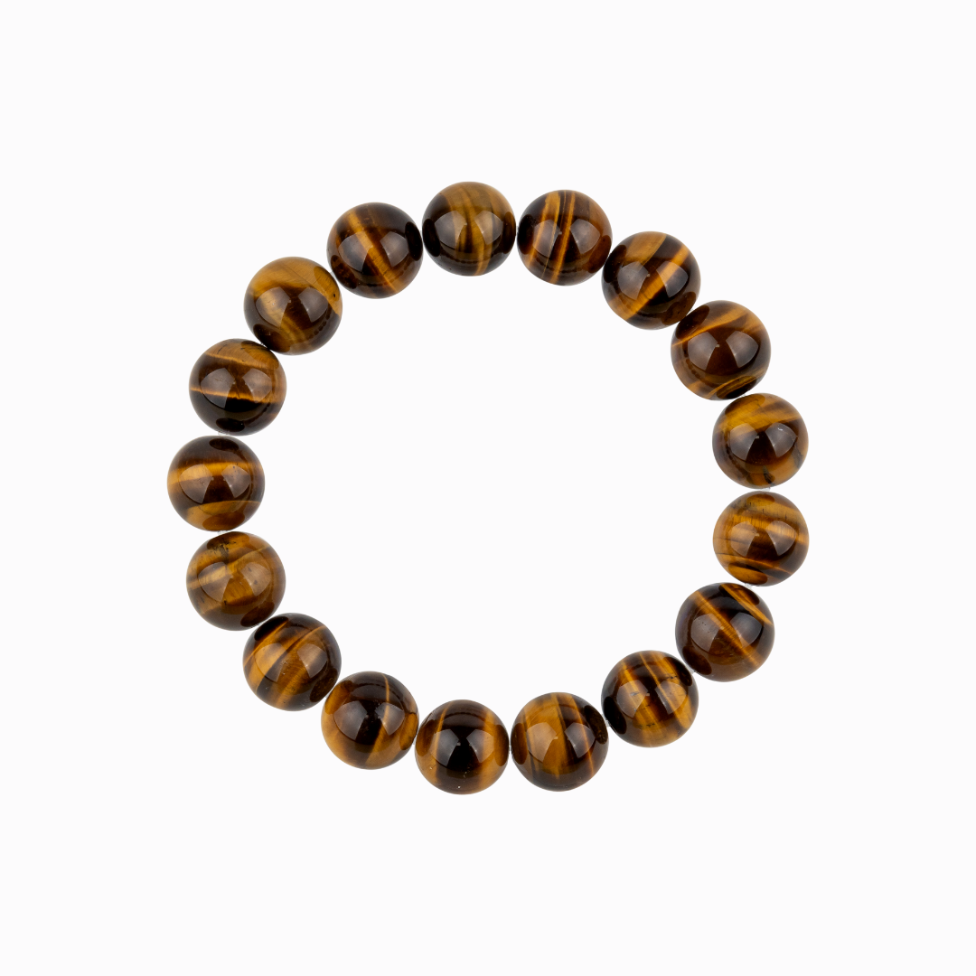 Bracelet Homme en Œil de Tigre naturel Qualité AAA (boules 10mm)