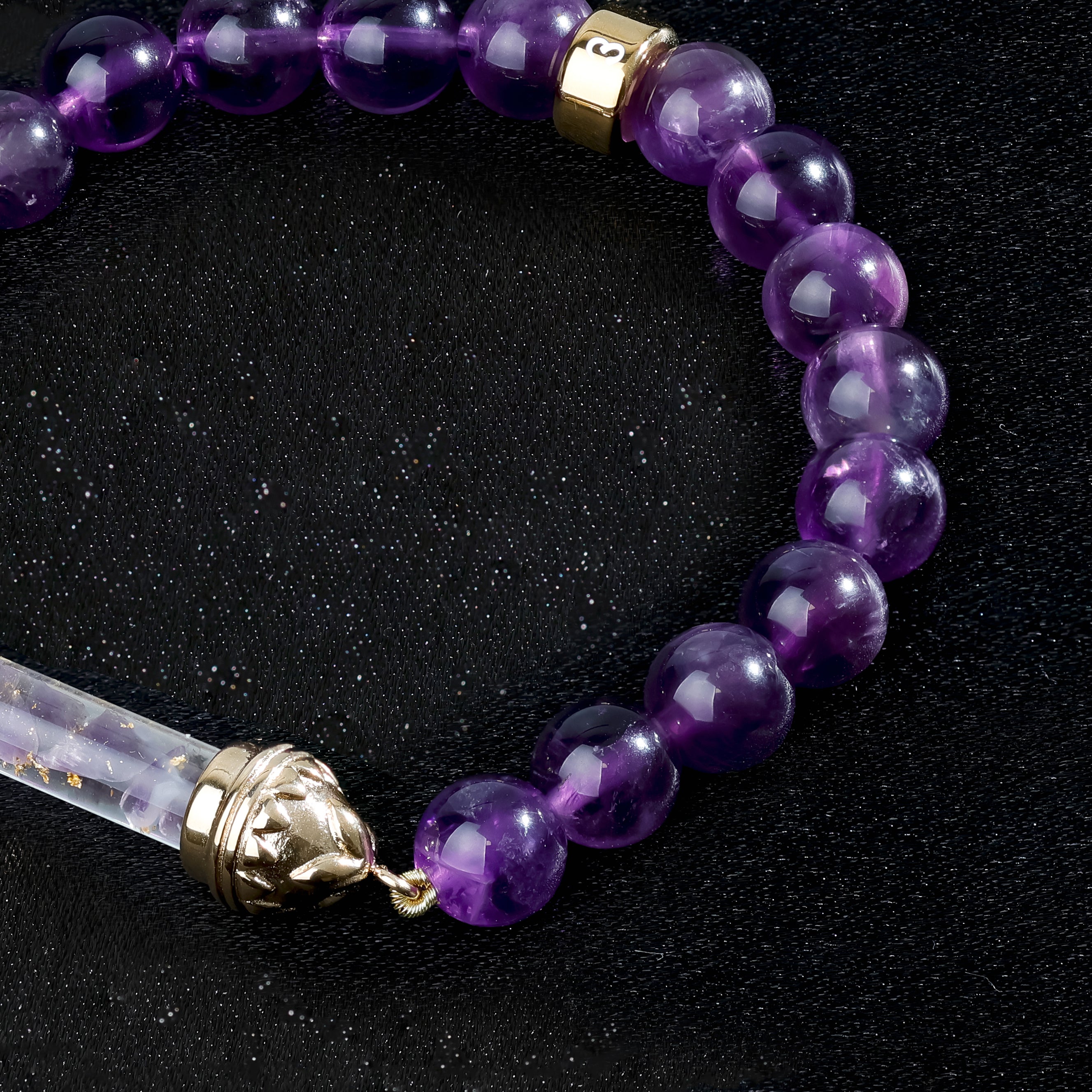 Bracelet en Améthyste et Amulette Sacrée en Améthyste AAA – Calme Spirituel & Clarté