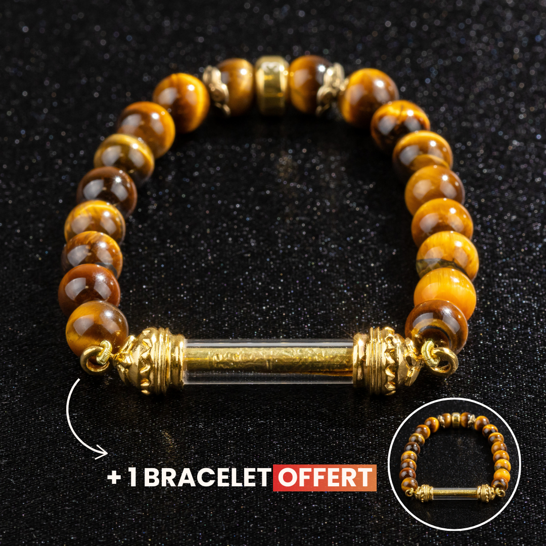 Tiger Eye Bracelet and Sacred Takrut Amulet - Protection and Luck 