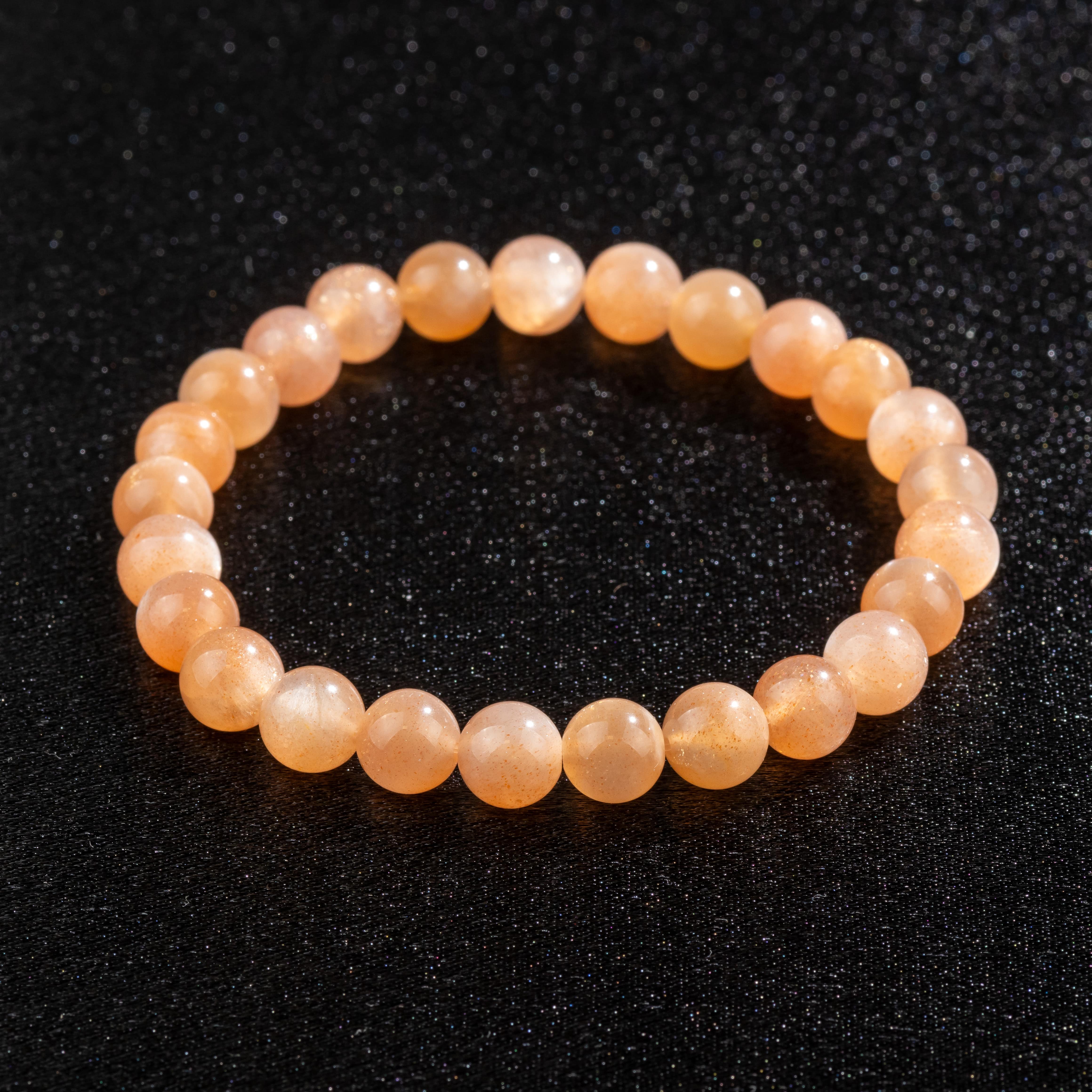 Bracelet Femme en Pierre de Soleil naturelle qualité A (boules 8mm)