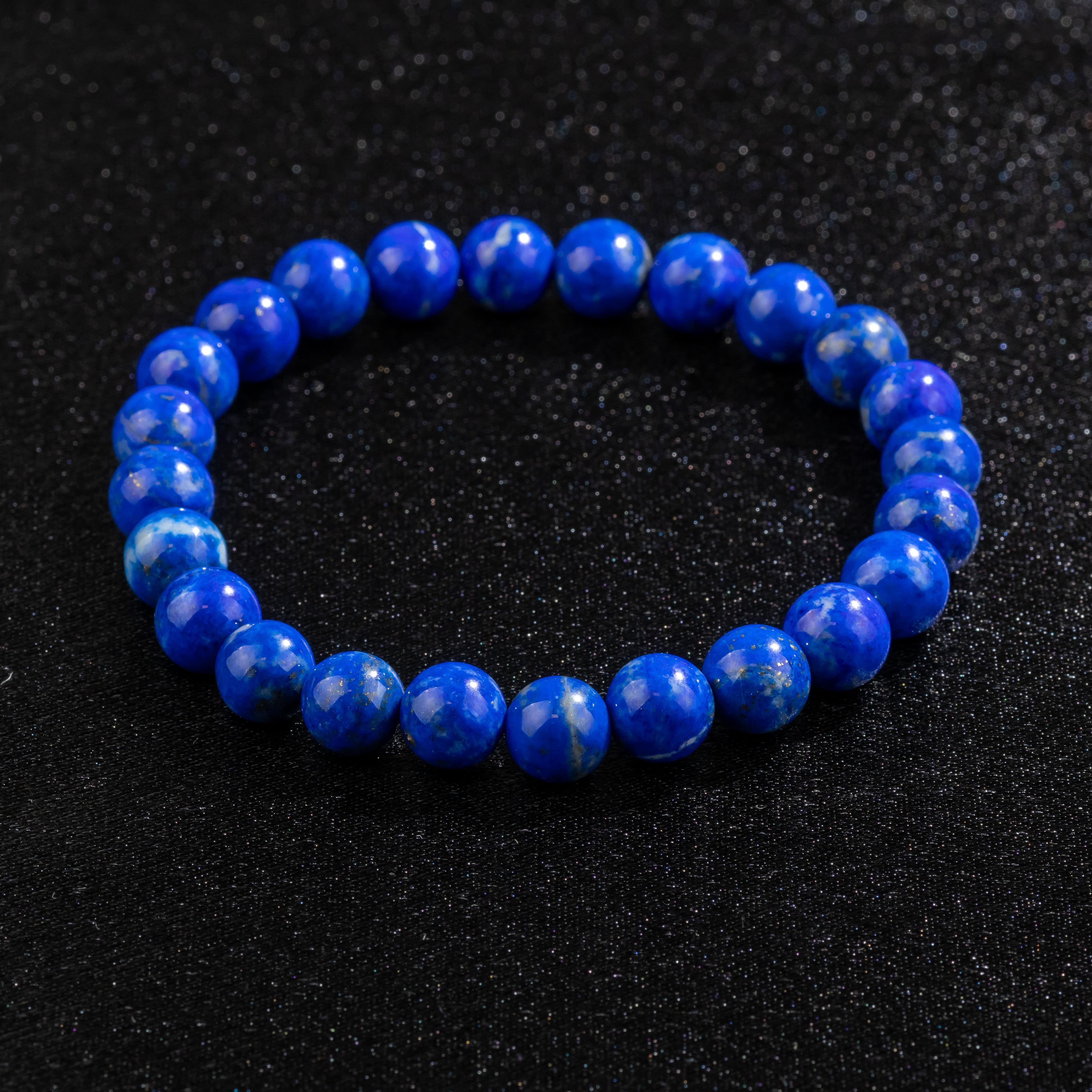 Bracelet Homme en Lapis-Lazuli naturel qualité A (boules 8mm)