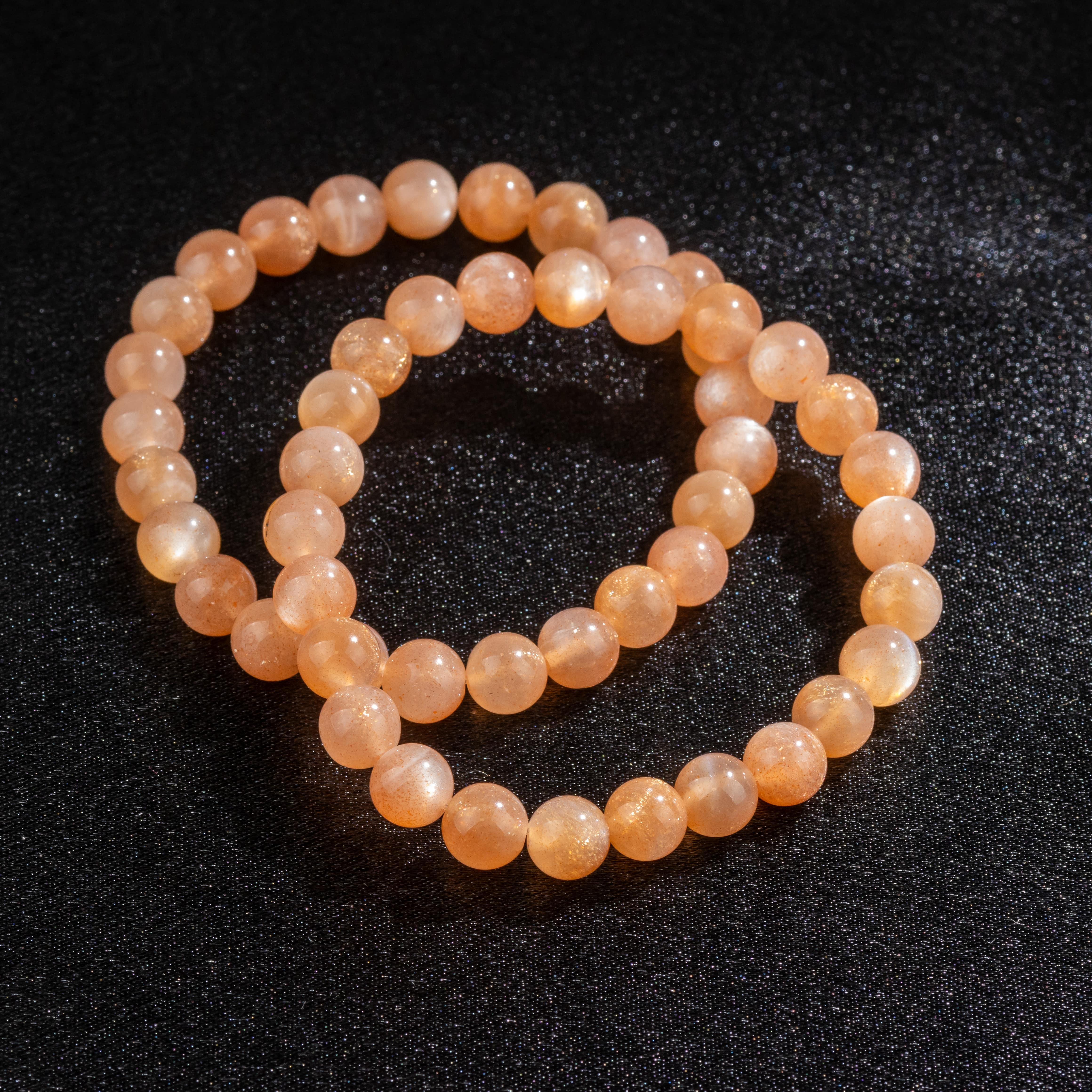 Bracelet Femme en Pierre de Soleil naturelle qualité A (boules 8mm)