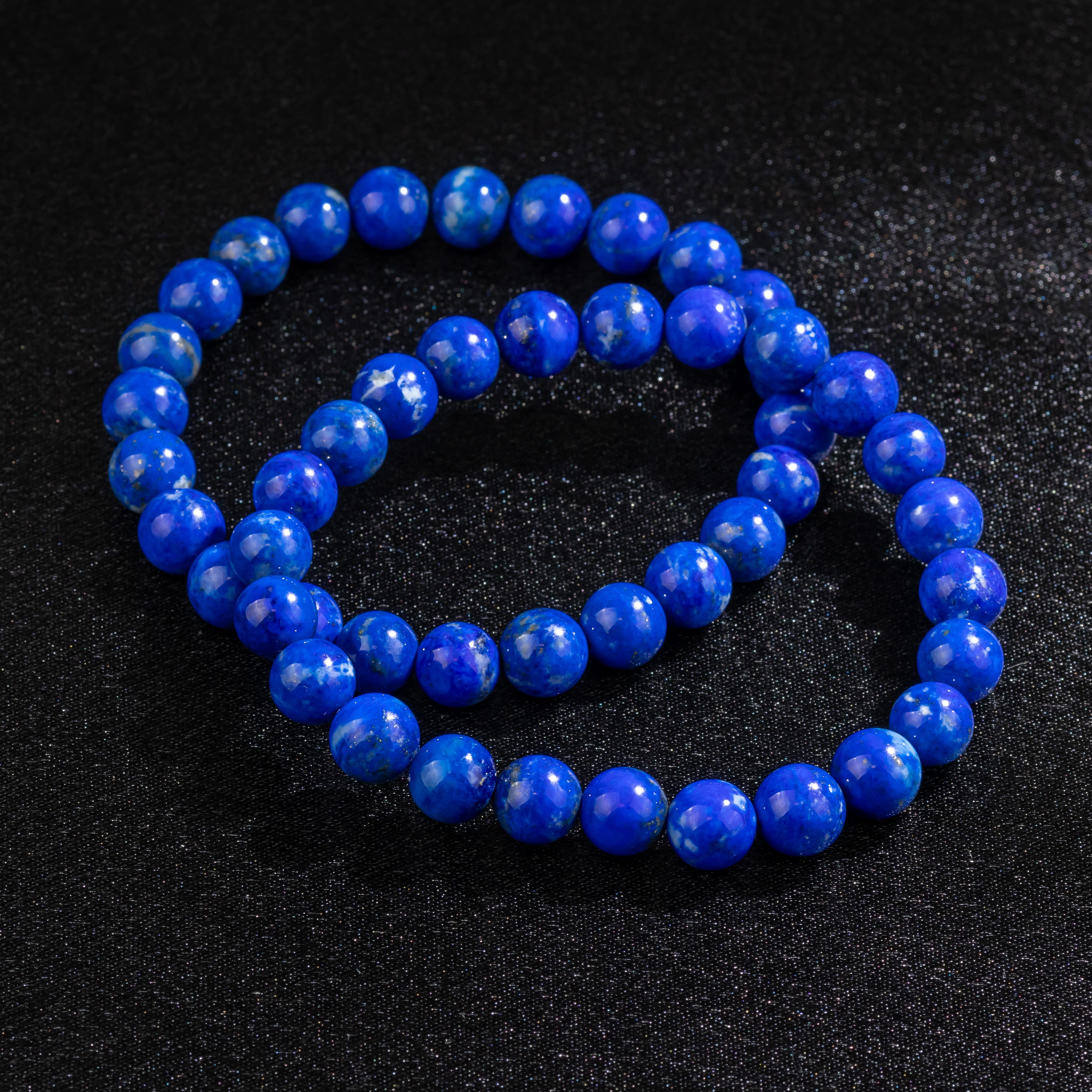 Bracelet Femme en Lapis-Lazuli naturel qualité A (boules 8mm)