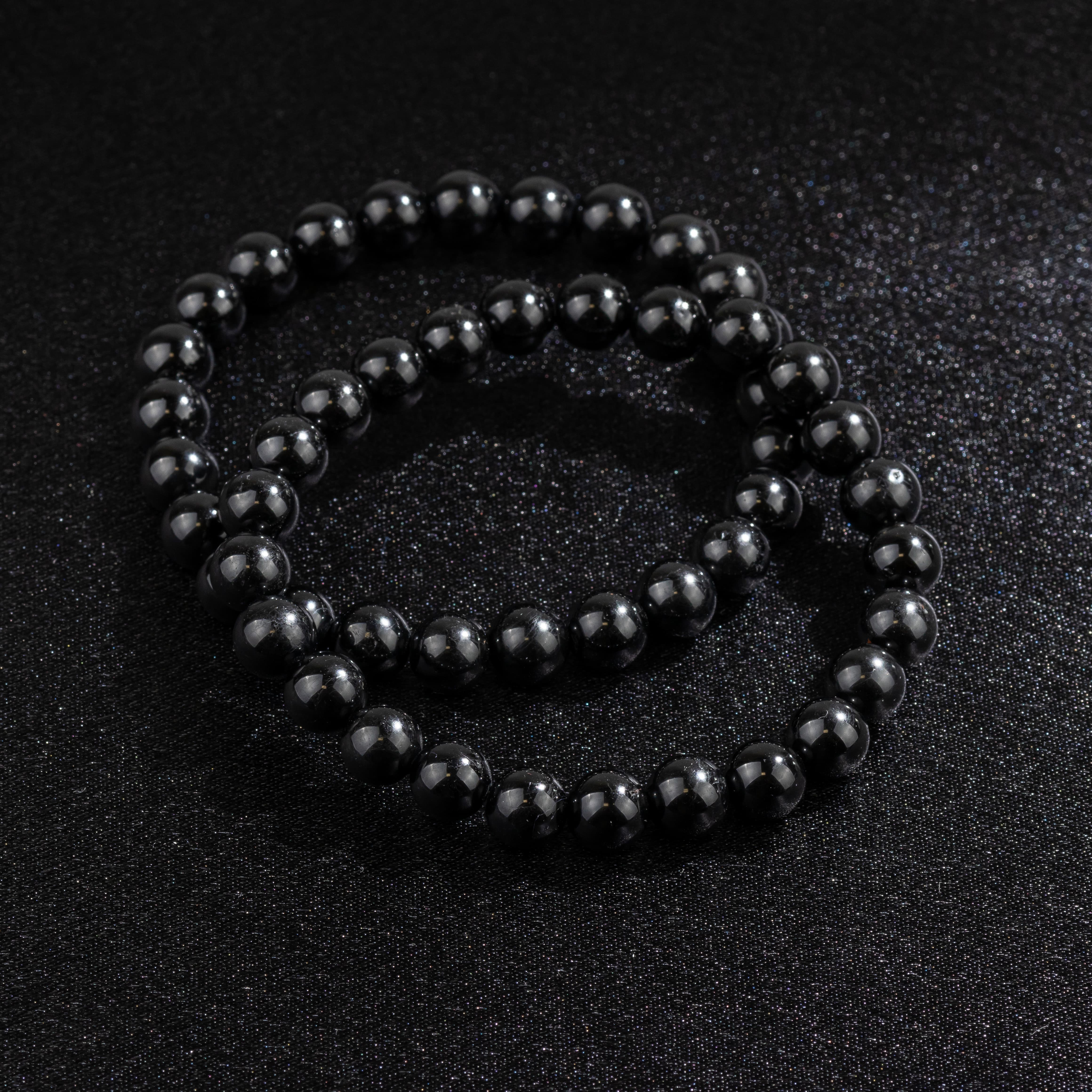 Bracelet Femme en Tourmaline Noire naturelle qualité AAA (boules 8mm)