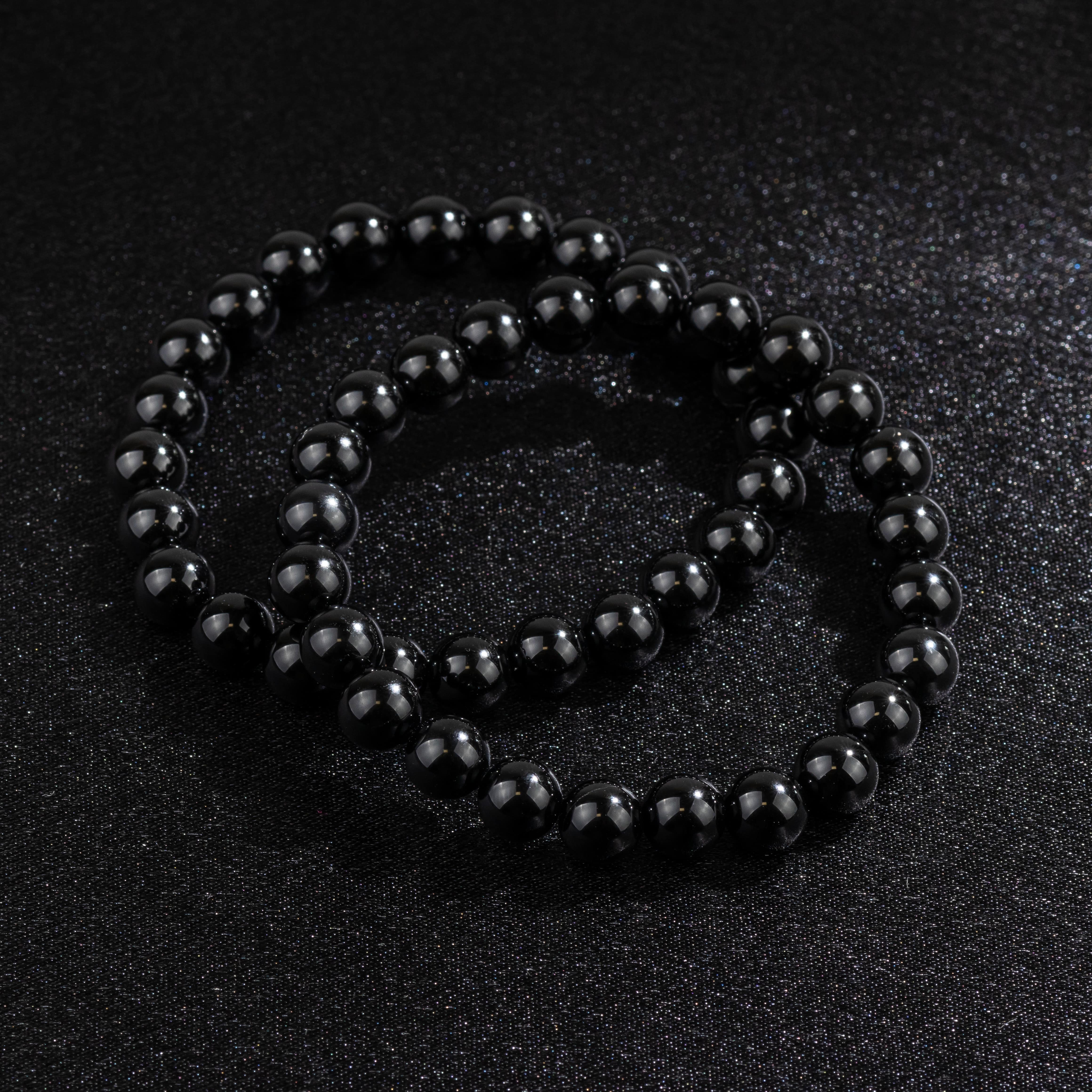 Bracelet Femme en Onyx naturel qualité A (boules 8mm)