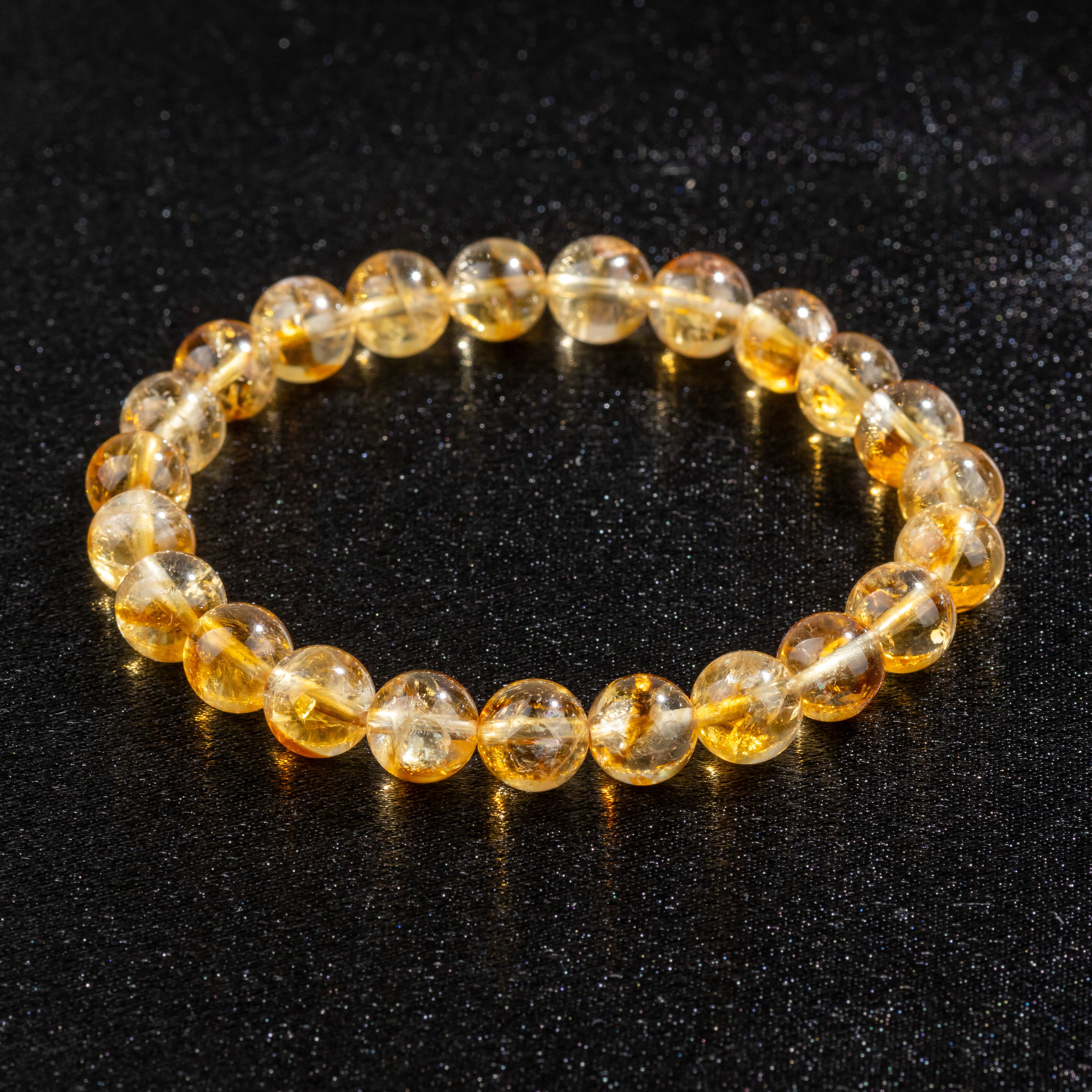 Bracelet Homme en Citrine naturelle qualité A (boules 8mm)