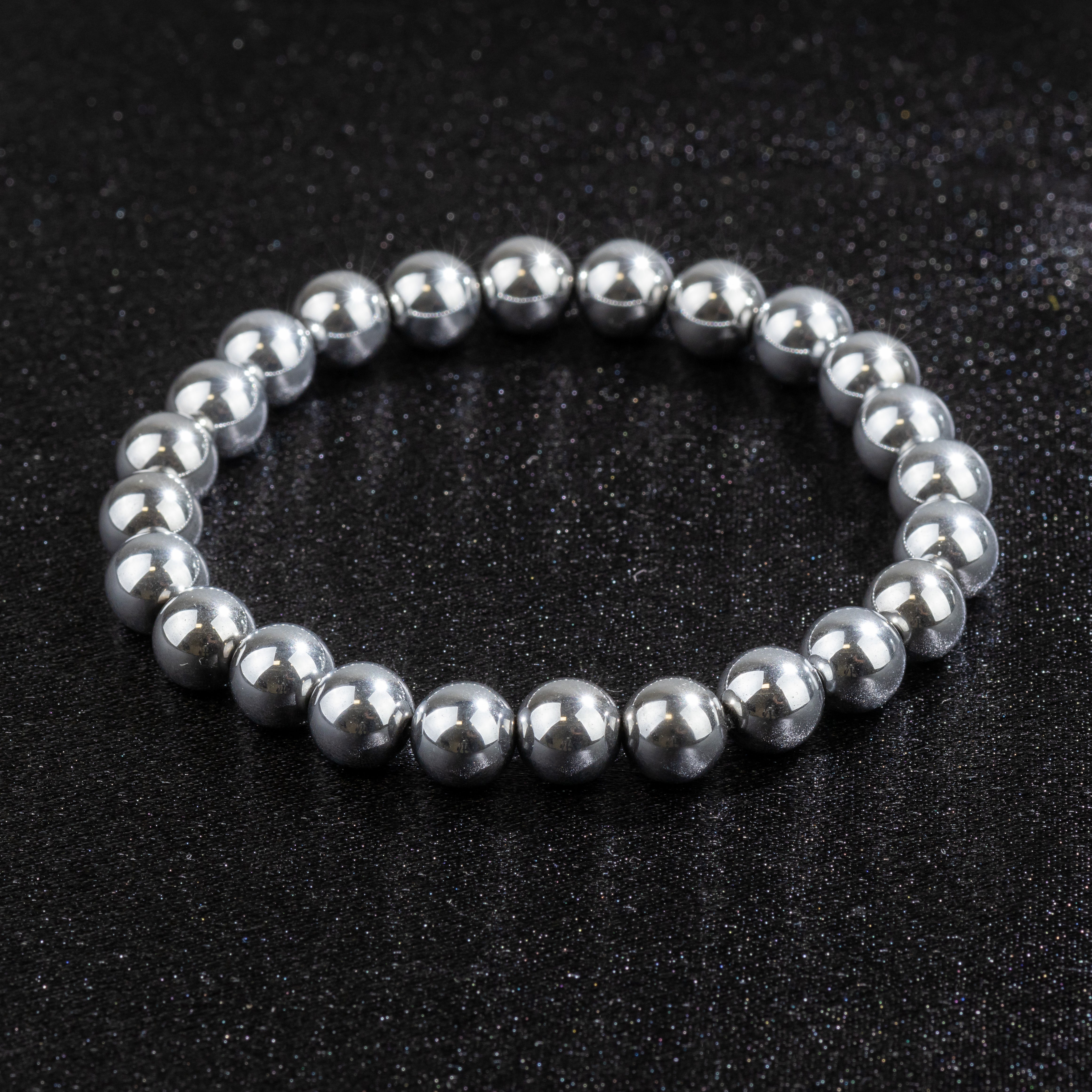 Bracelet Homme en Hématite naturelle qualité AAA (boules 8mm)