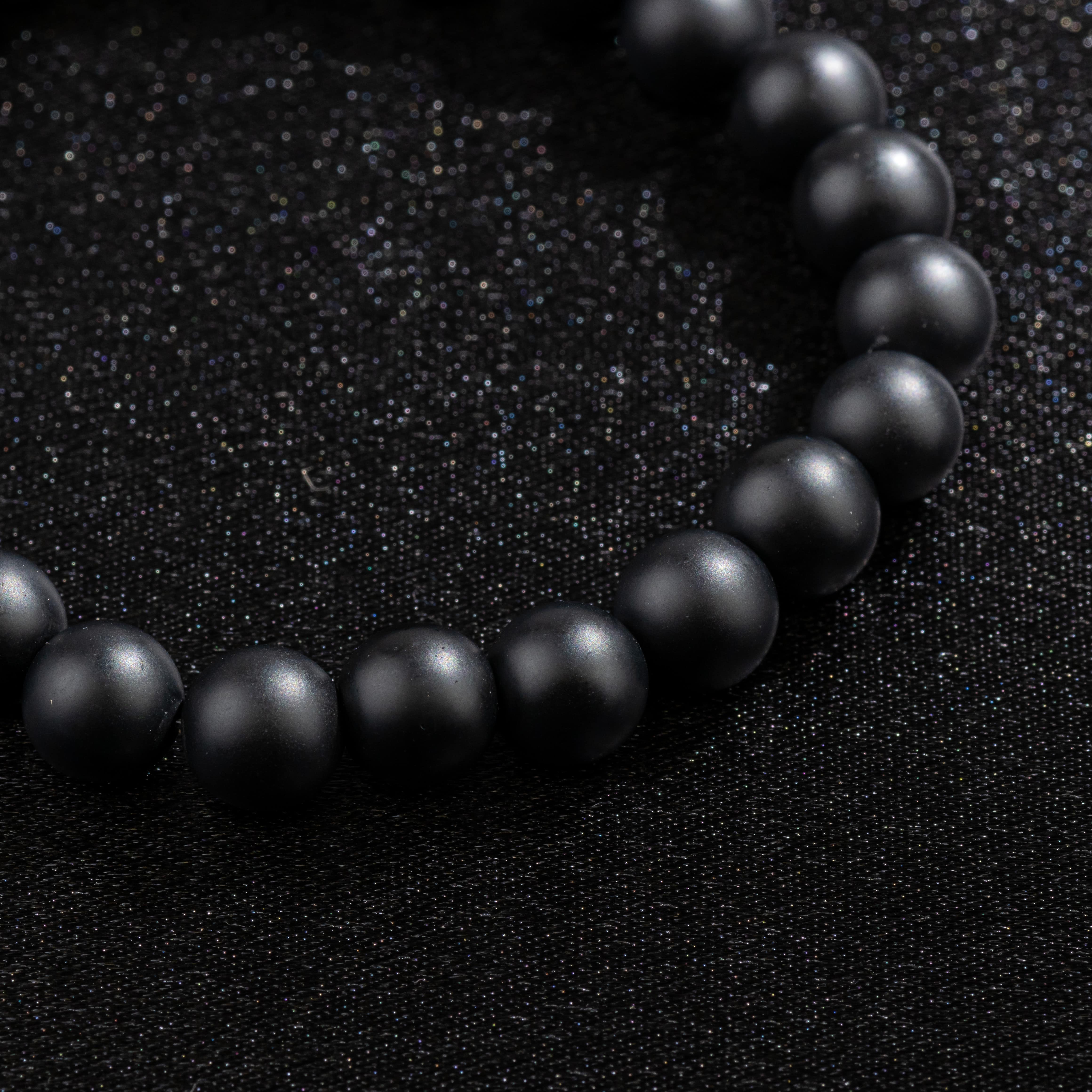 Bracelet Homme en Onyx Mat naturel qualité A (boules 8mm)