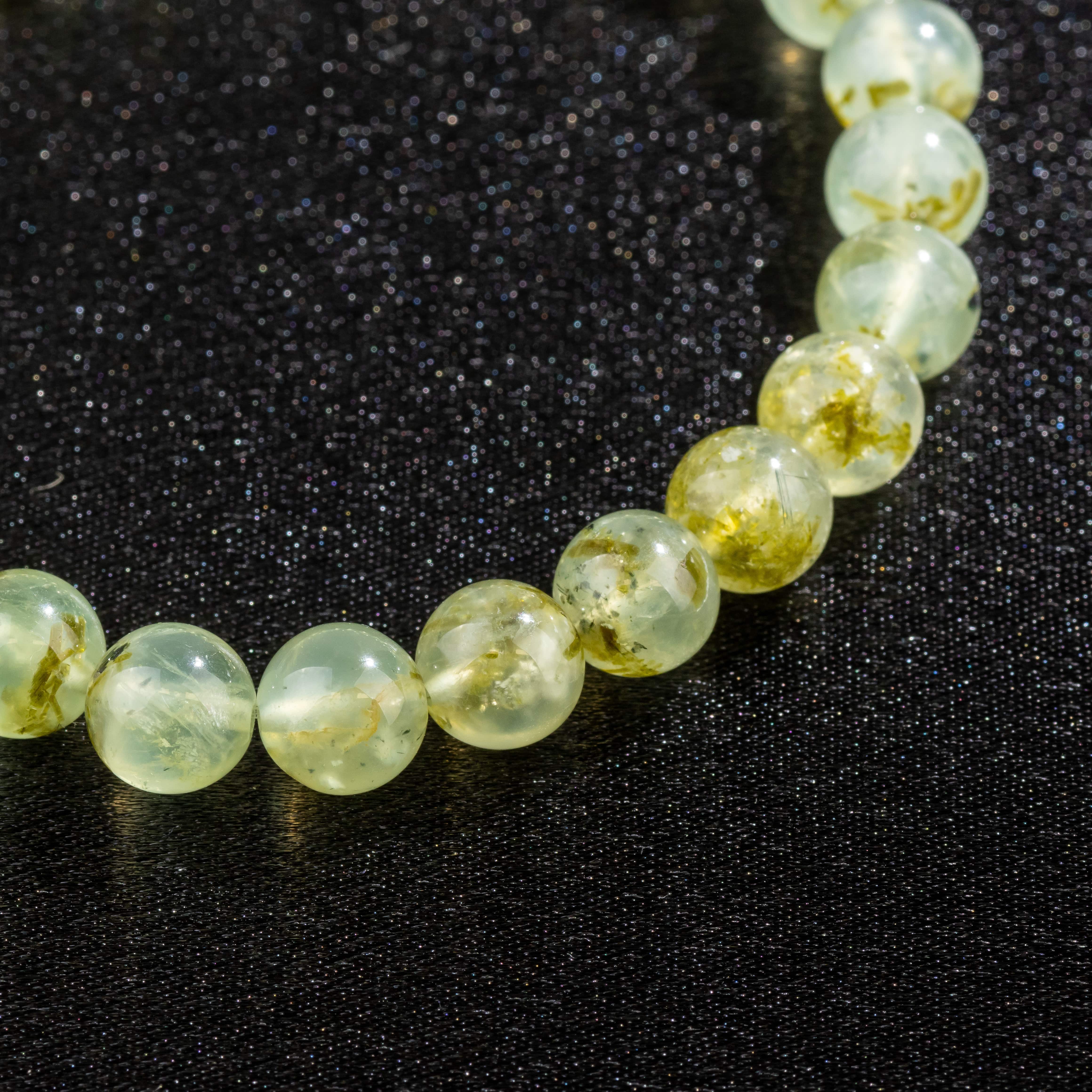 Bracelet Femme en Prehnite naturelle qualité A (boules 8mm)