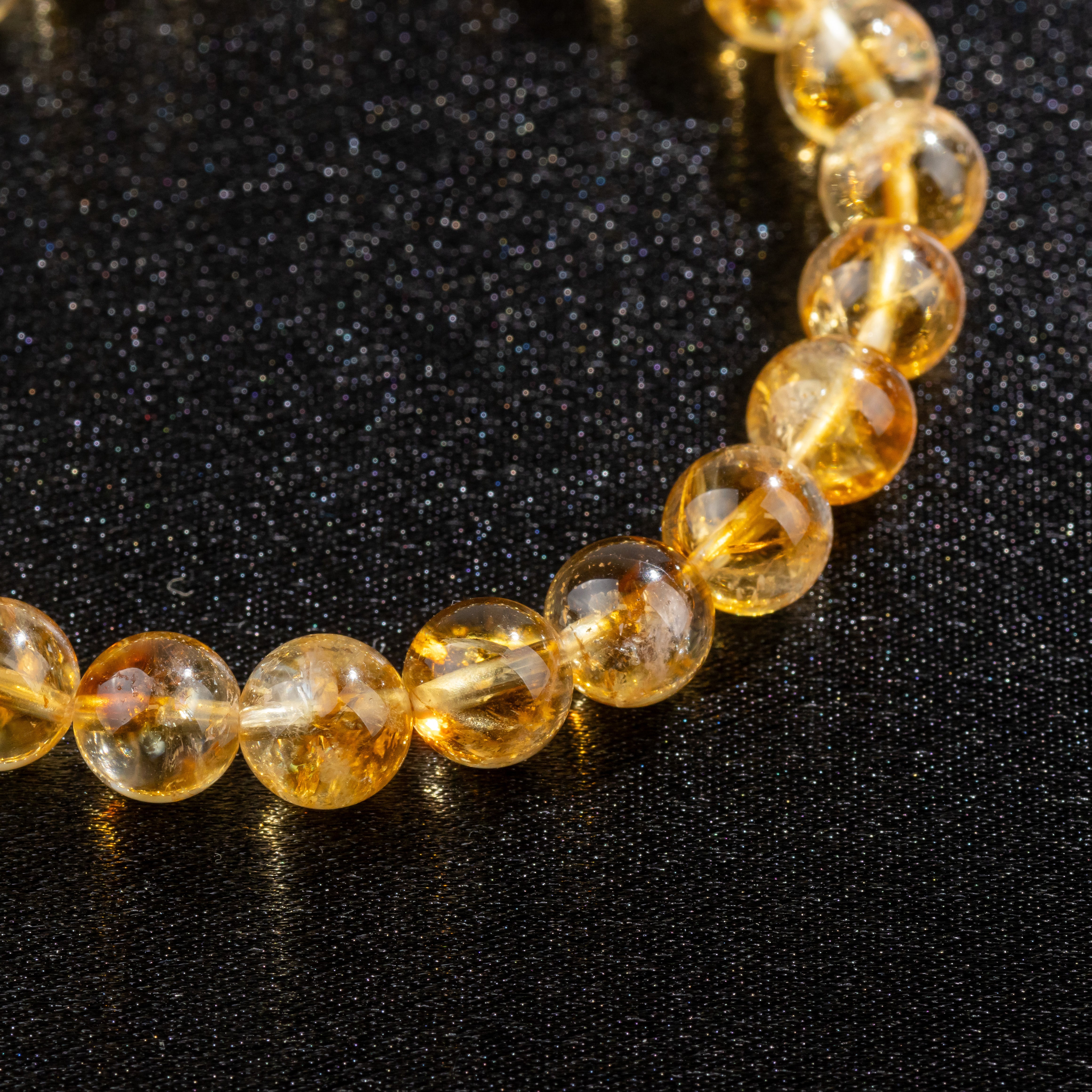 Bracelet Homme en Citrine naturelle qualité A (boules 8mm)