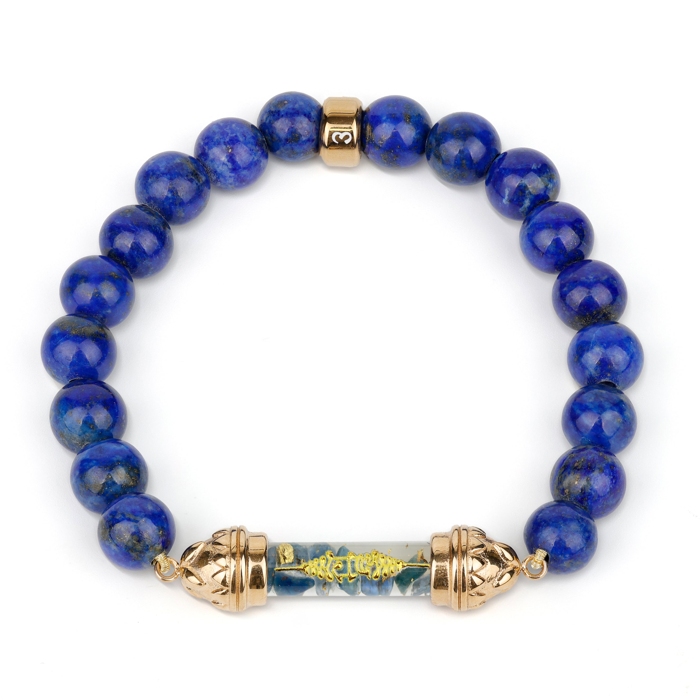 Bracelet en Lapis-Lazuli et Amulette Sacrée en Saphir AAA – Sérénité et Équilibre