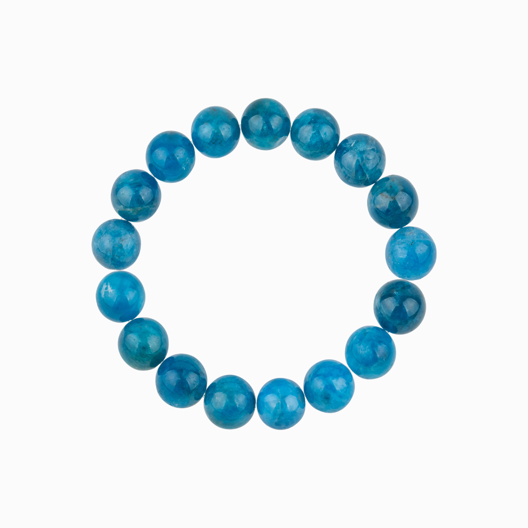 Bracelet Femme en Apatite naturelle qualité A (boules 10mm)