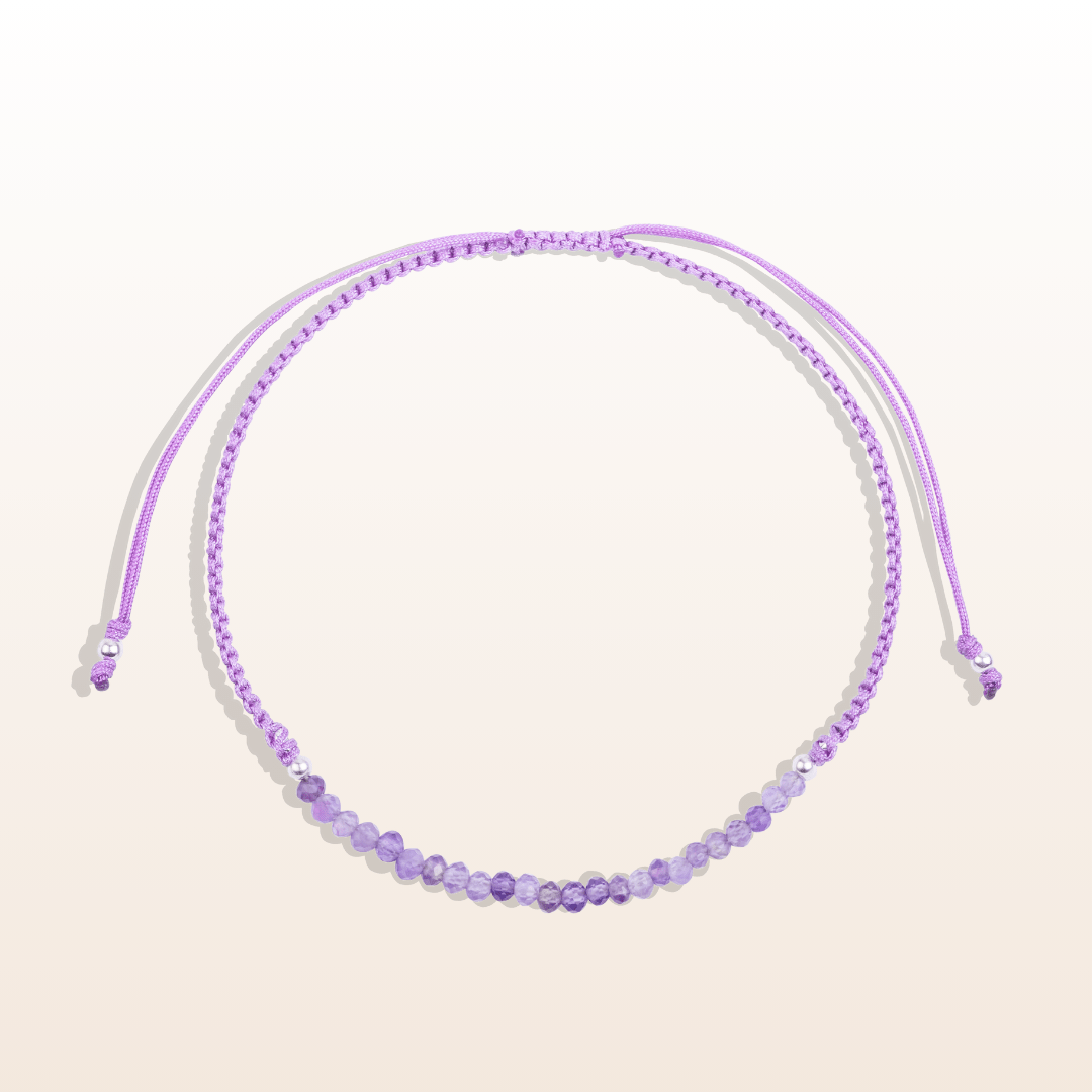 Soothing and Tranquility - Amethyst braided bracelet 