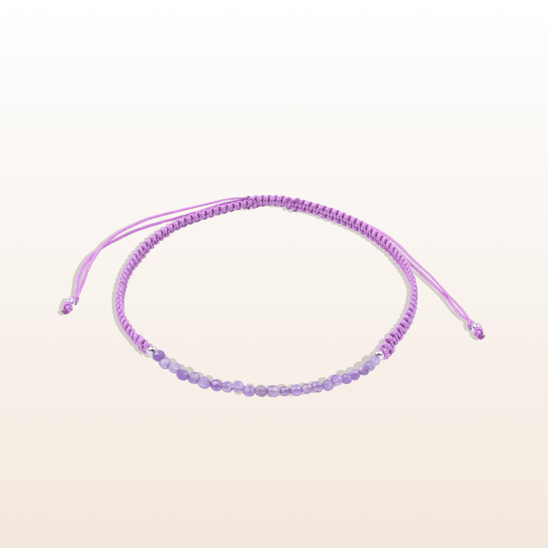 Soothing and Tranquility - Amethyst braided bracelet 