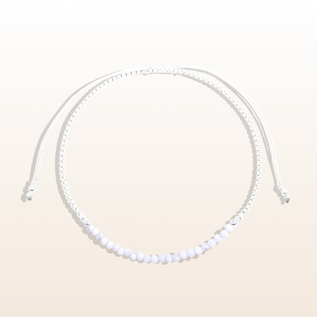 Calm and Emotional Stability - Howlite braided bracelet